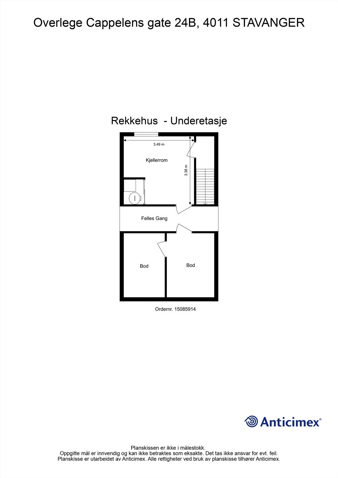 Plantegning kjeller. Galleribilde