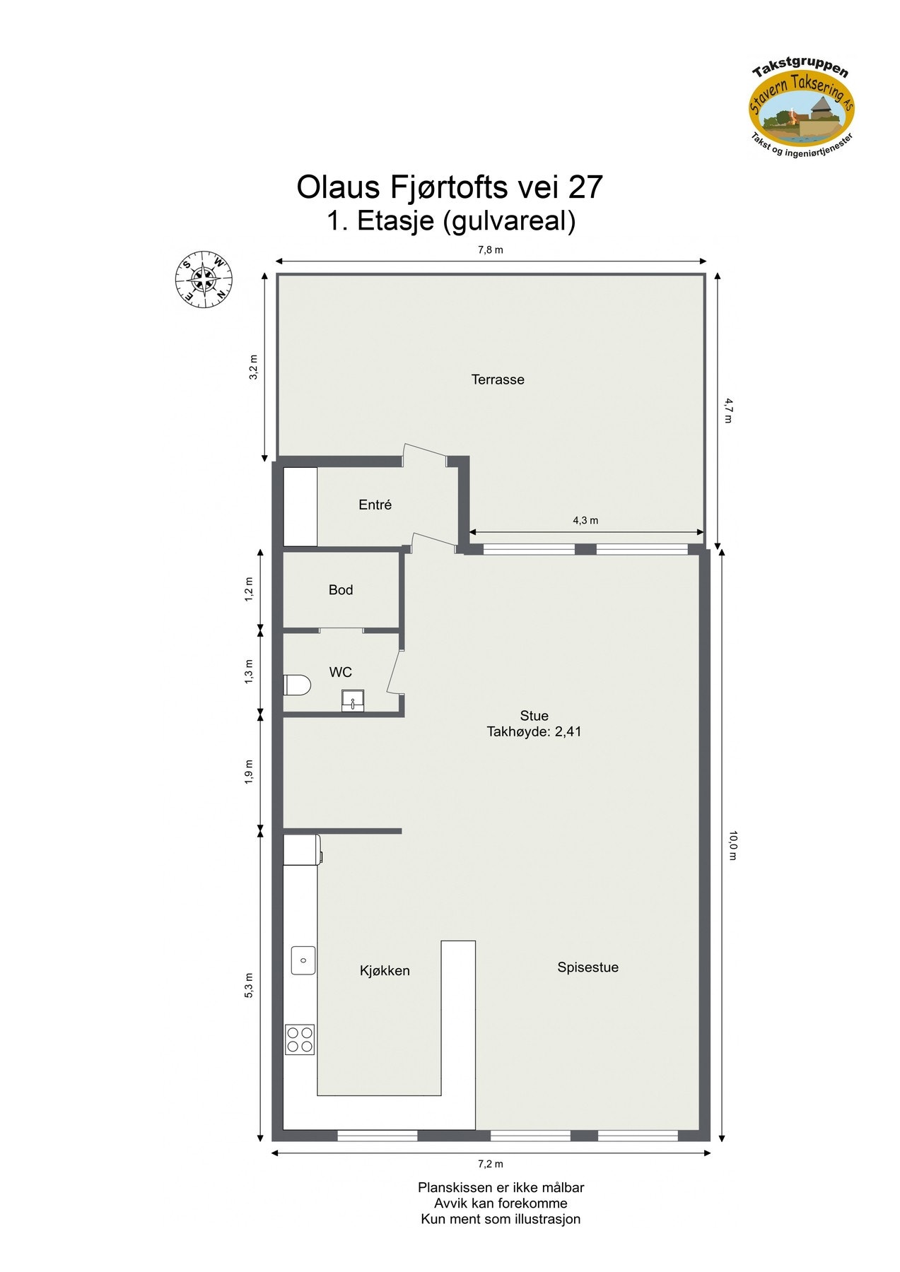 Boligens plantegning - 1. etasje. Galleribilde