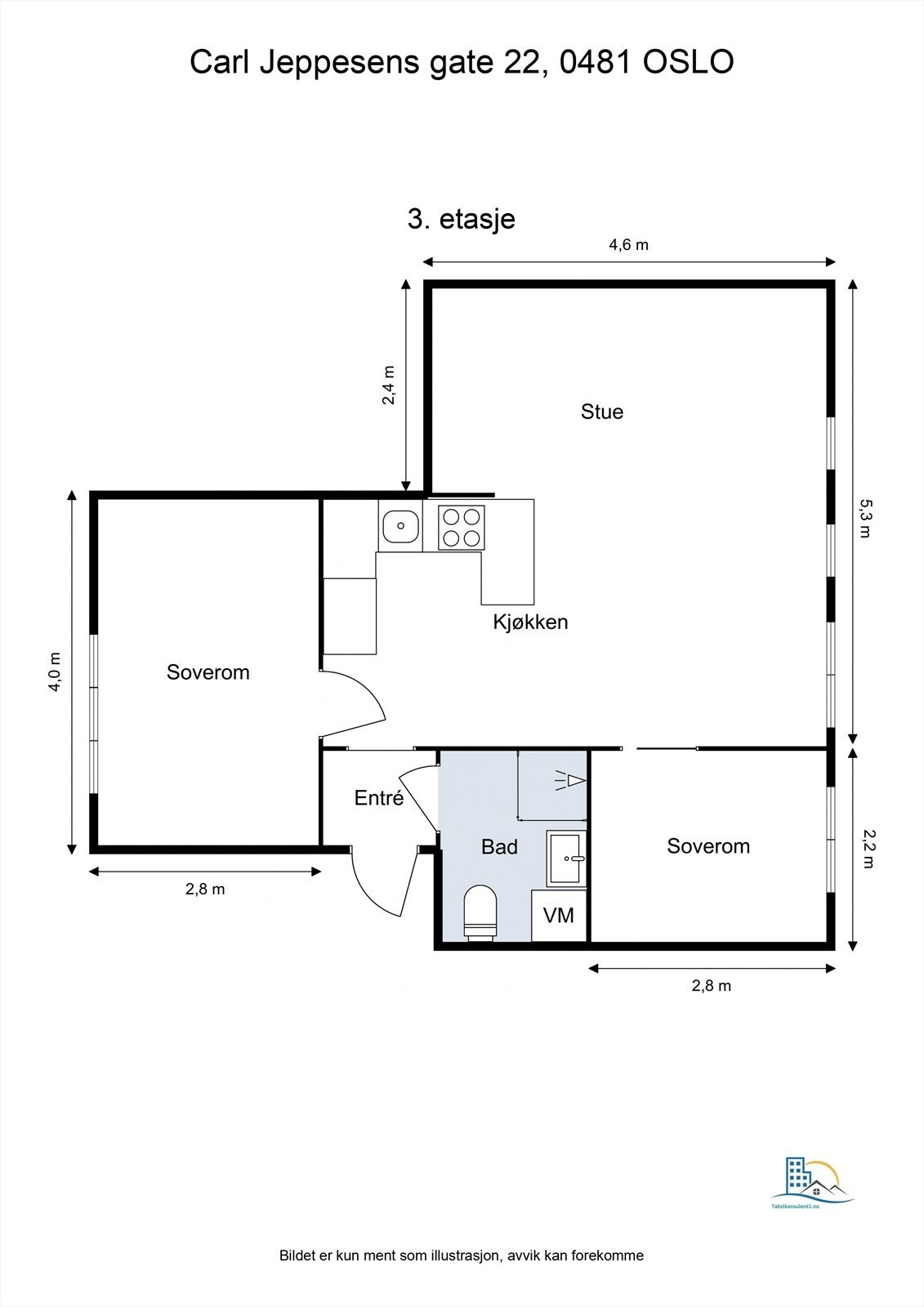 Plantegning 3. etasje Galleribilde
