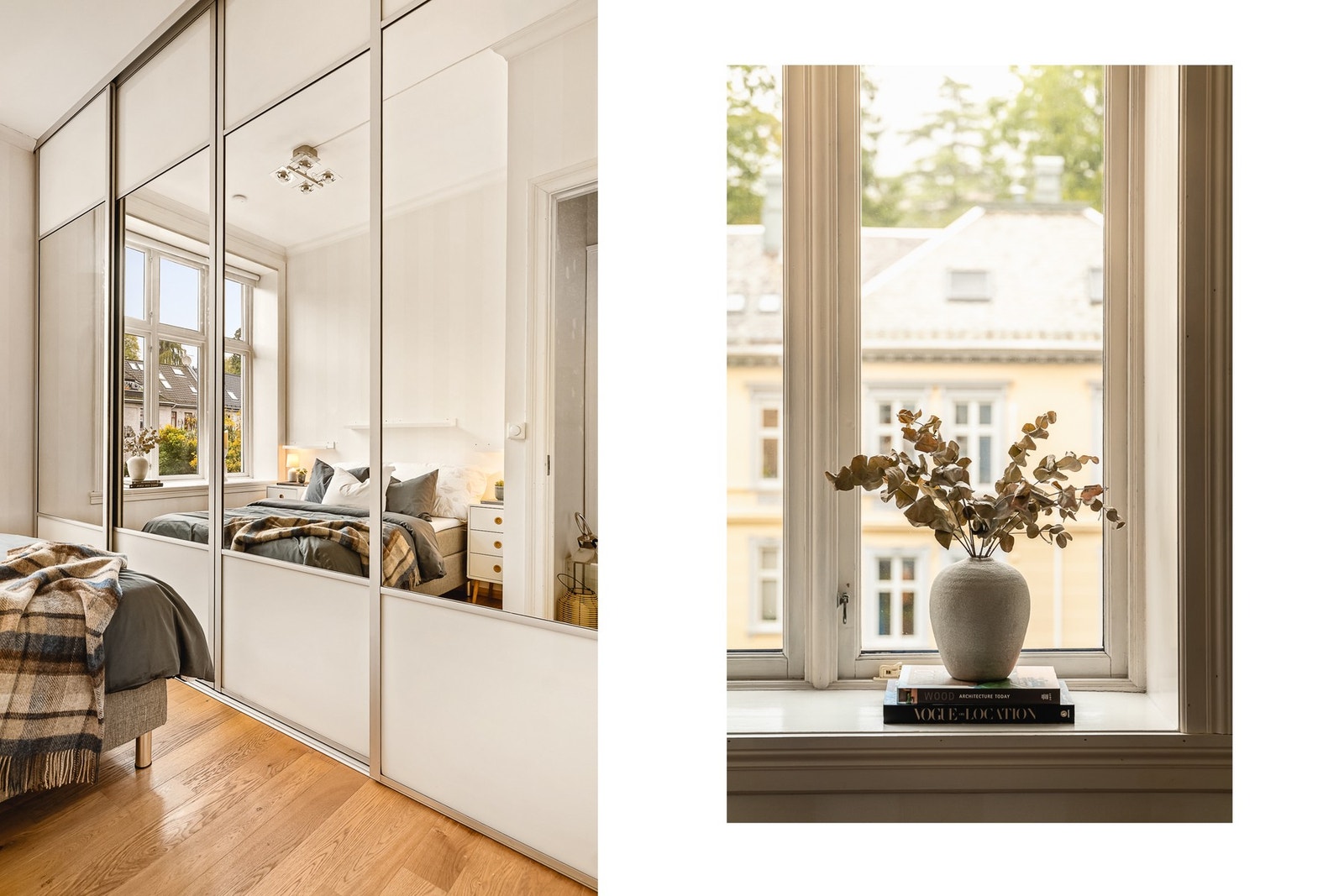 - En stor skyvedørsgarderobe sørger for svært gode oppbevaringsmuligheter uten å oppta unødvendig gulvplass - Galleribilde