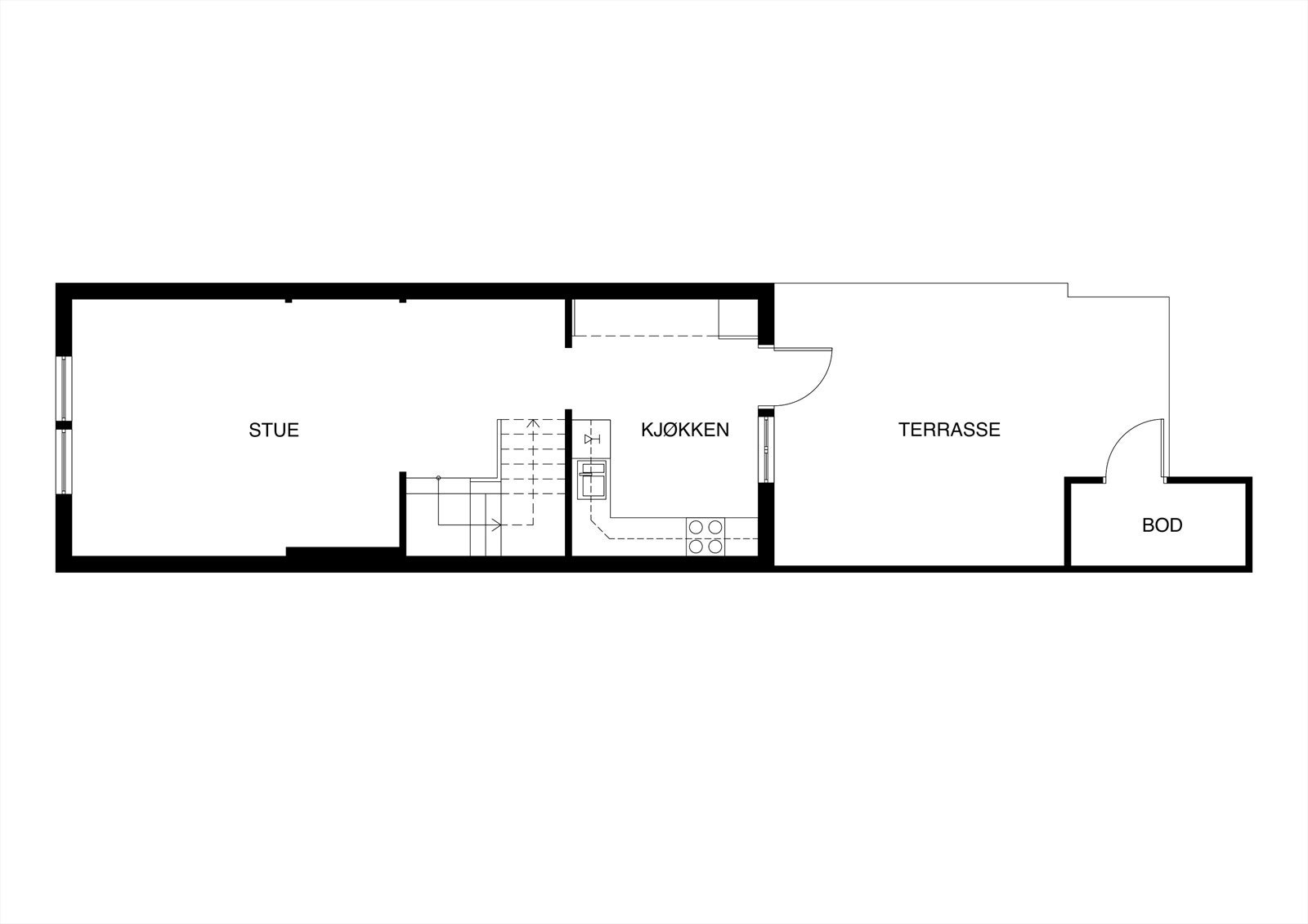 Plantegning 1. etasje Galleribilde