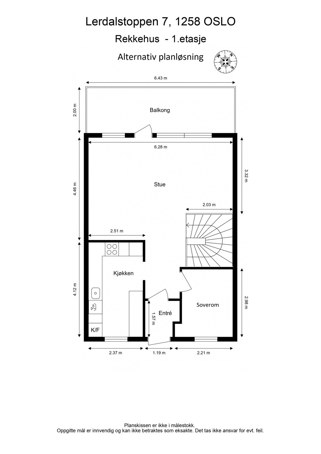 Alternativ/original planløsning 1.etg. Galleribilde