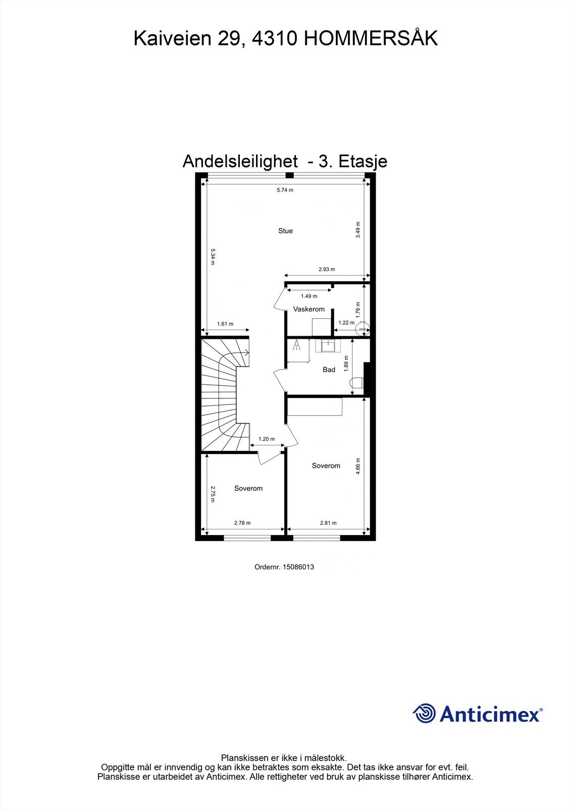 Plantegning 3. etasje Galleribilde