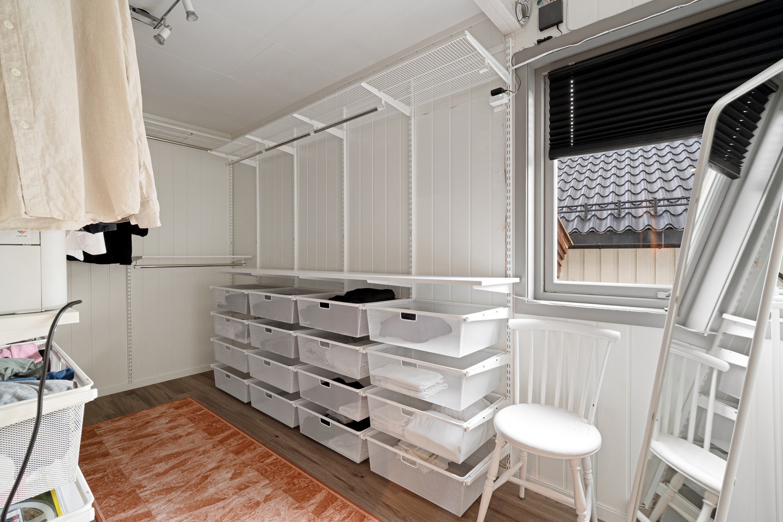 Walk in closet, som er opprinnelig er et soverom på tegningene.