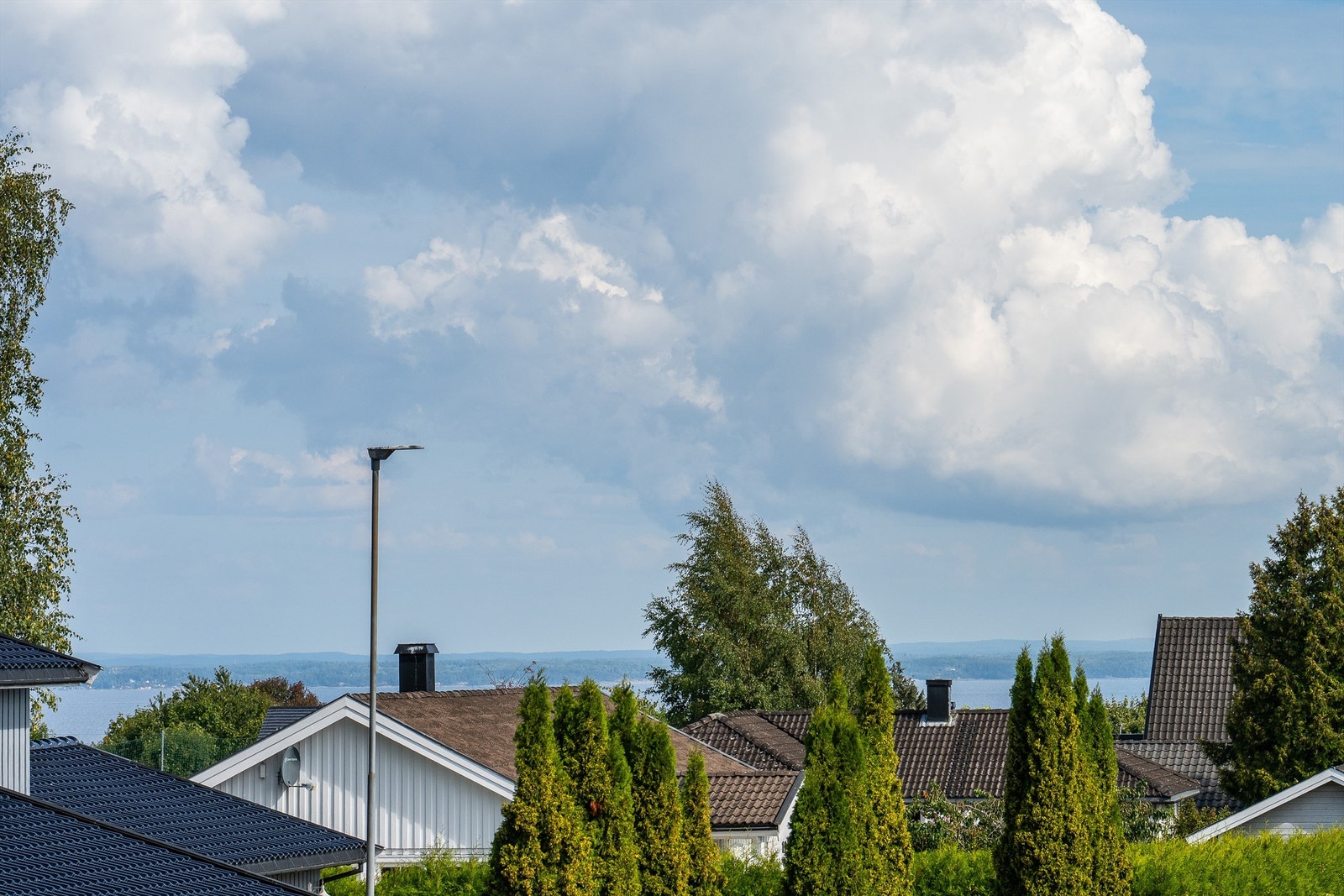 Utsikt over nærområdet med et glimt av Oslofjorden. Galleribilde