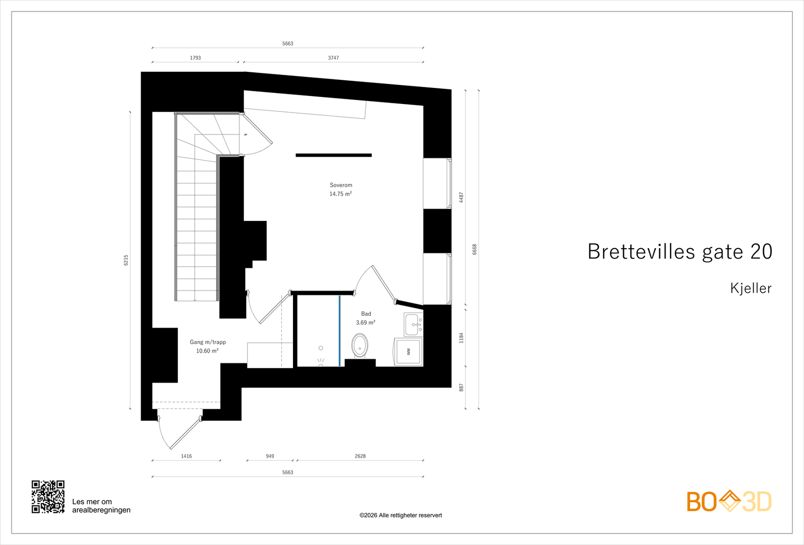 Plantegning kjelleretasje Galleribilde