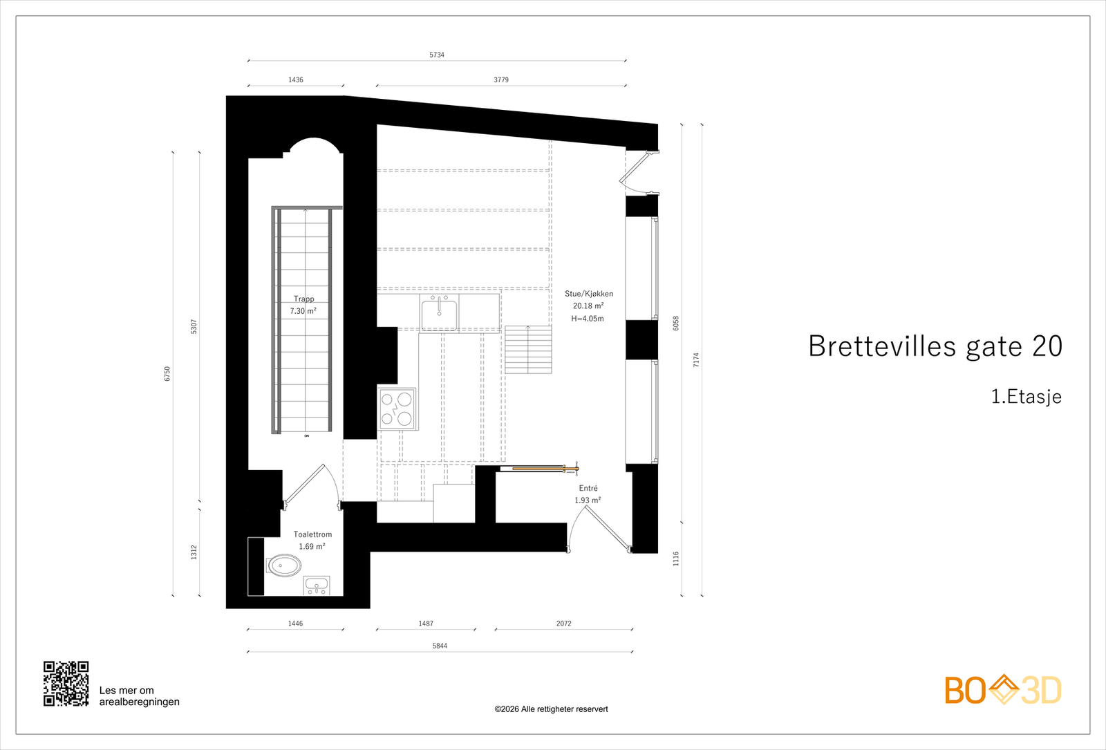 Plantegning 1. etasje Galleribilde