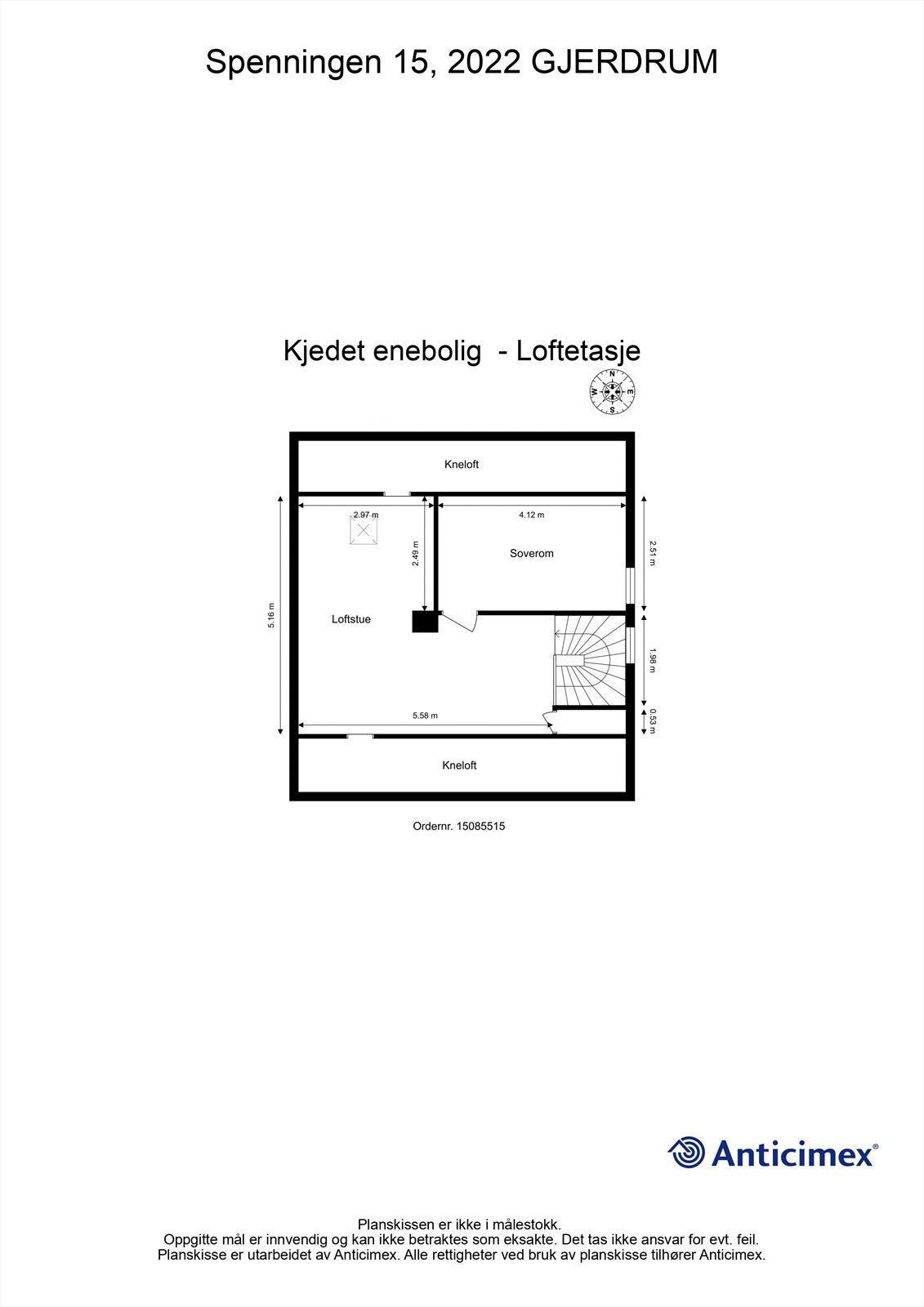 Loftsetasjen er innredet med stue og et ekstra soverom. Galleribilde