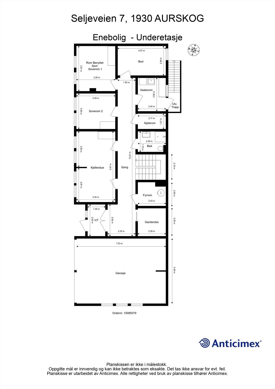 Plantegning - Underetasje Galleribilde