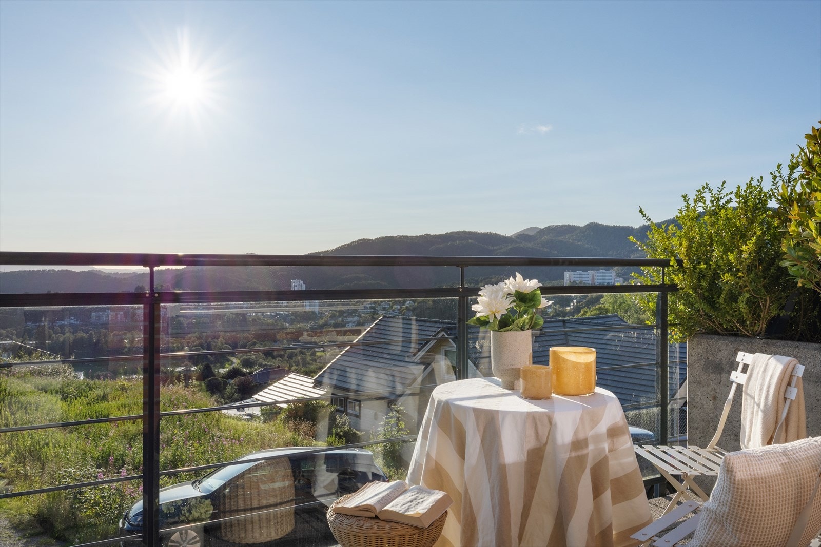 Her har man fantastiske solforhold og utsikt utover Fyllingsdalen. Galleribilde