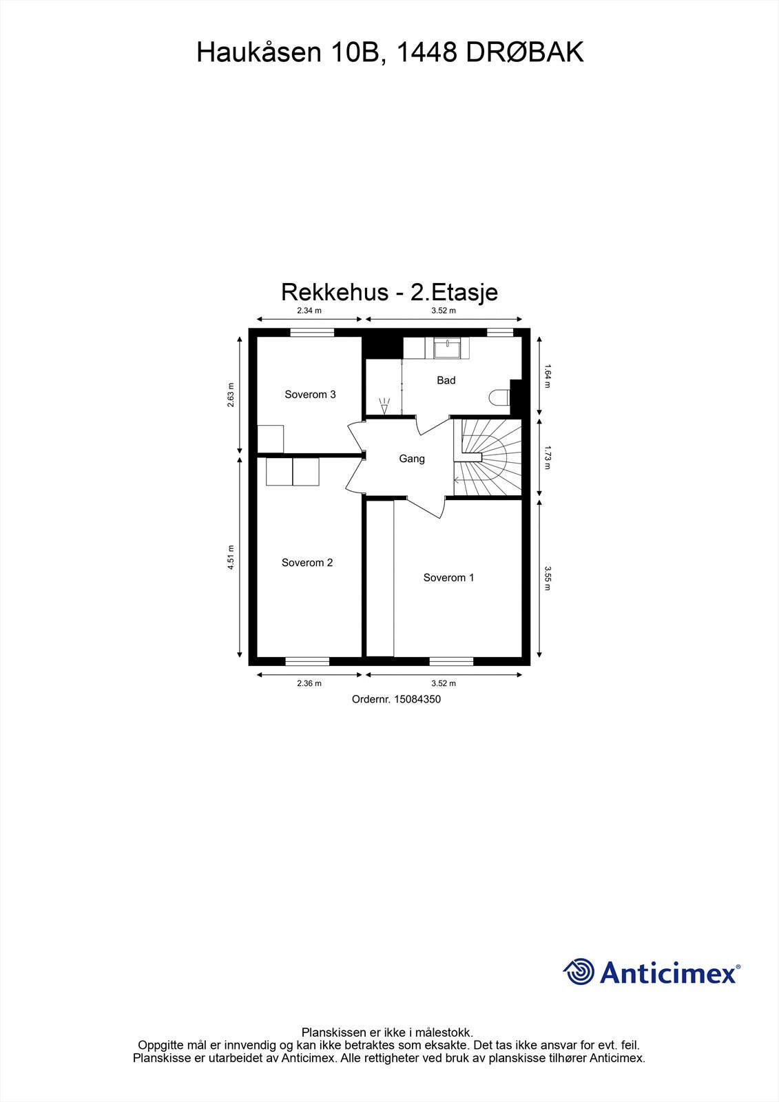 Plantegning Haukåsen 10B - 2. etasje Galleribilde