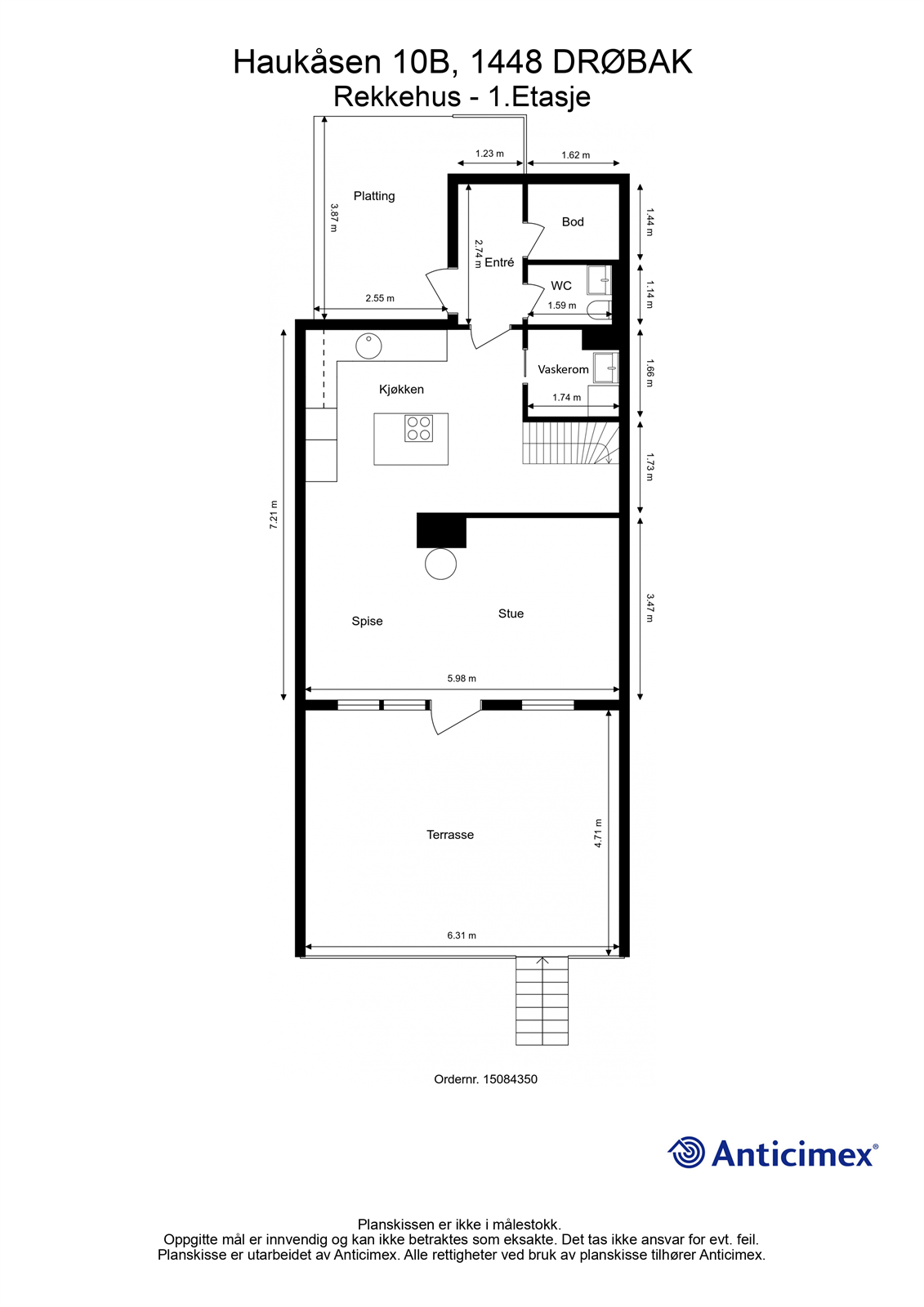 Plantegning Haukåsen 10B - 1. etasje Galleribilde