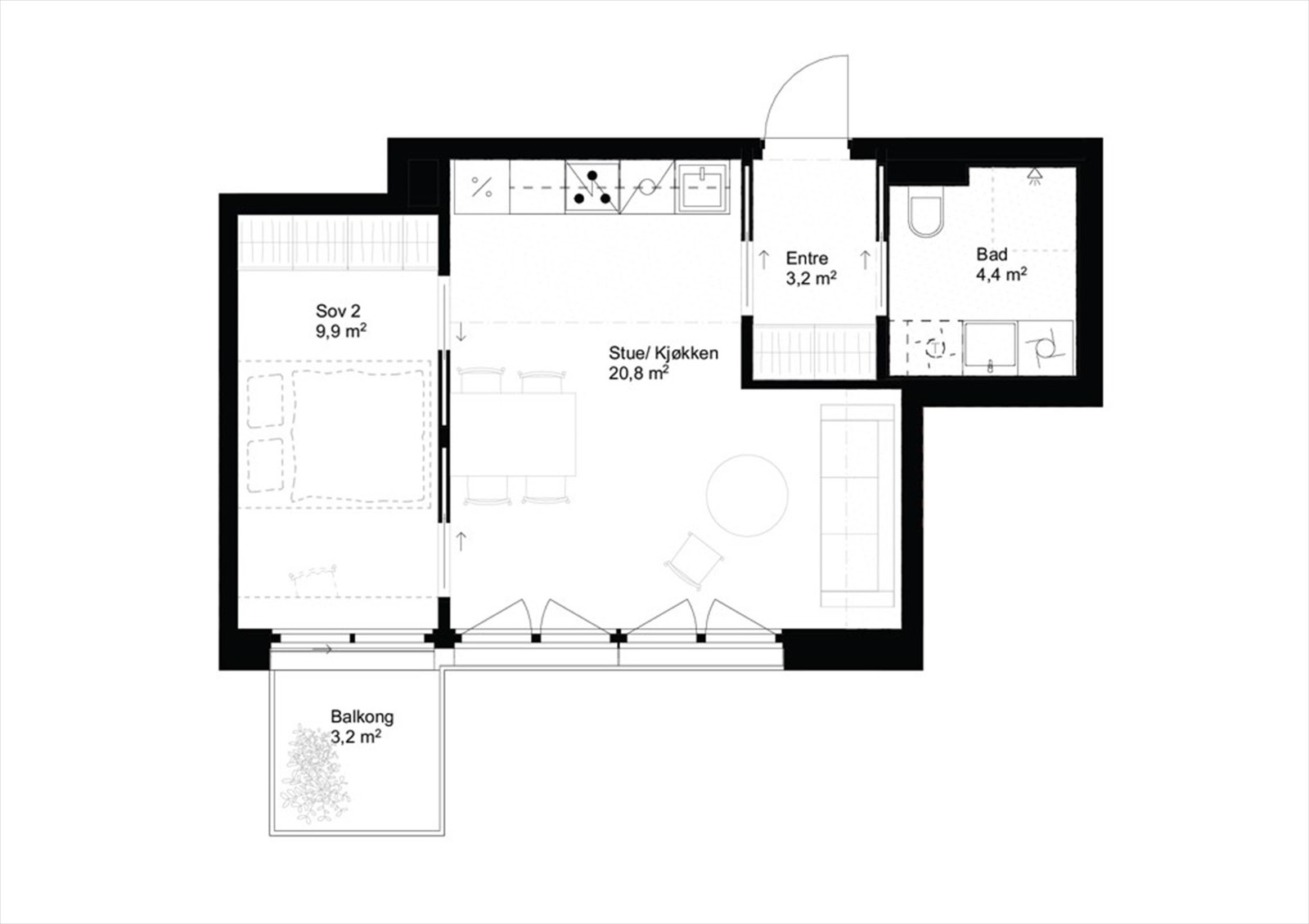 Plantegning | Det medfølger også én kjellerbod på ca. 2,5 m². Galleribilde
