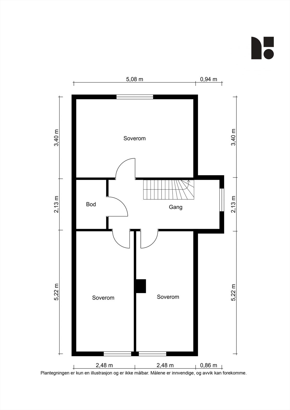 Plantegning loftetasje. Galleribilde
