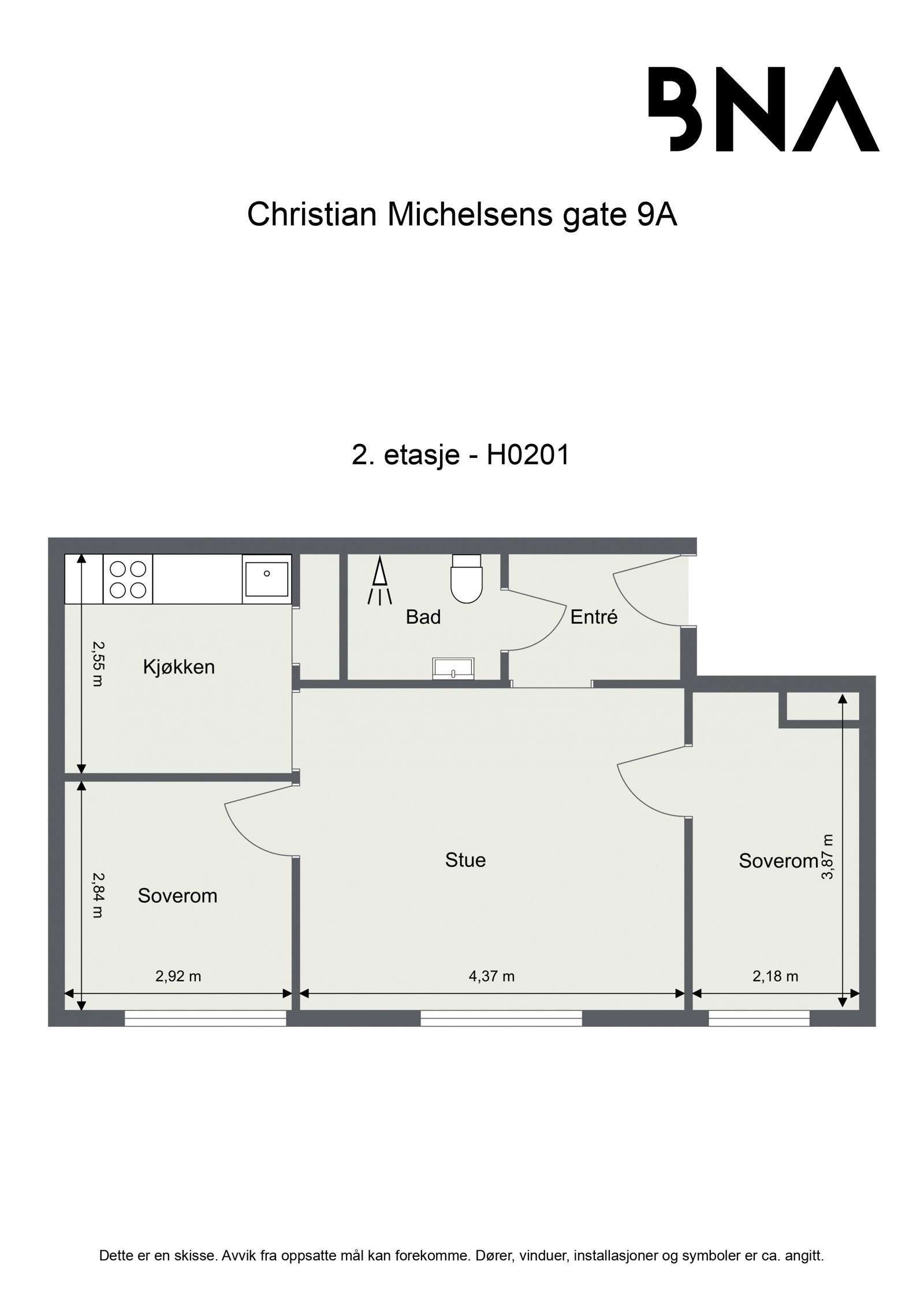 Plantegning - Leiligheten disponerer også en kjellerbod på ca. 5 kvm Galleribilde