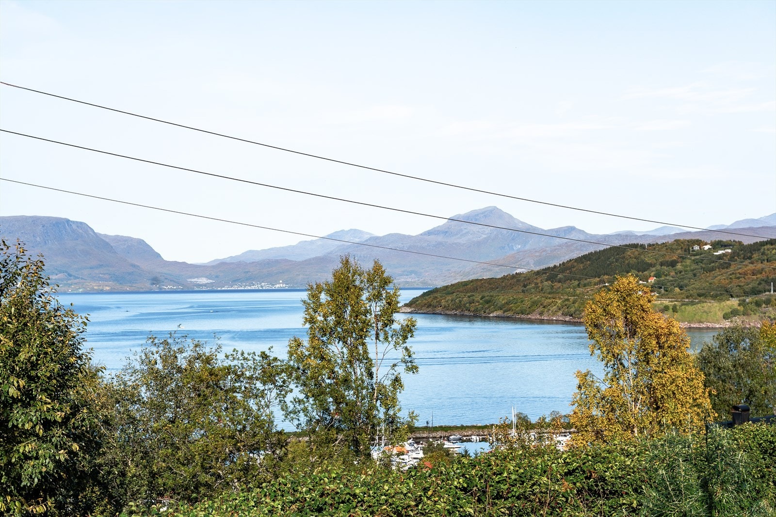 Utsikt mot båthavnen og Framnes. Galleribilde