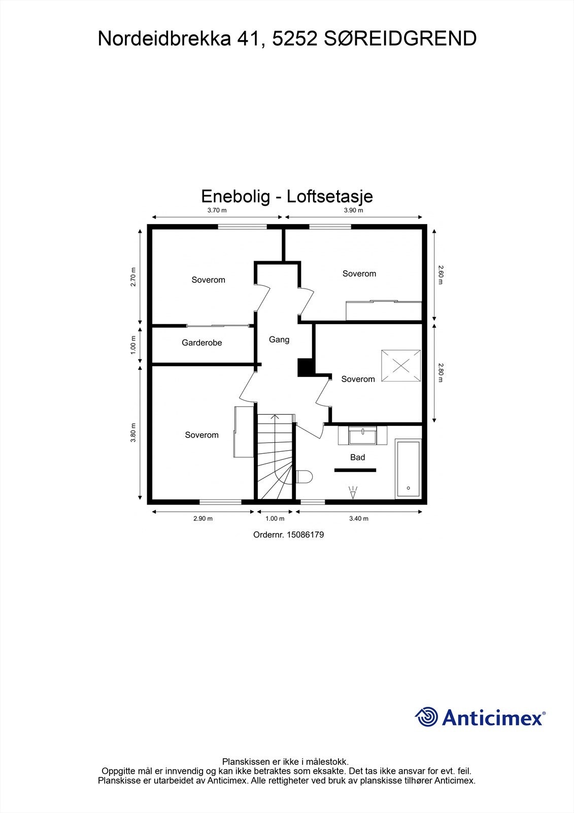 Plantegning loftsetasje Galleribilde