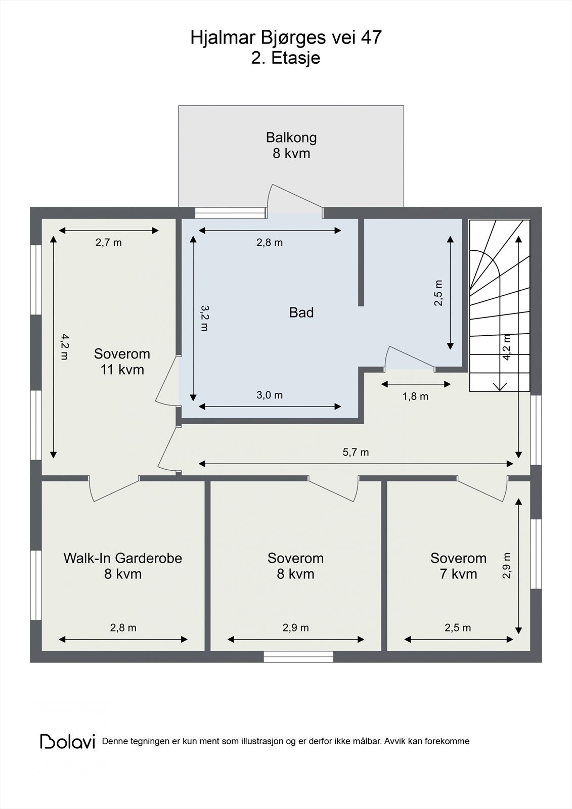 Illustrasjon av planløsning 2.etg Galleribilde