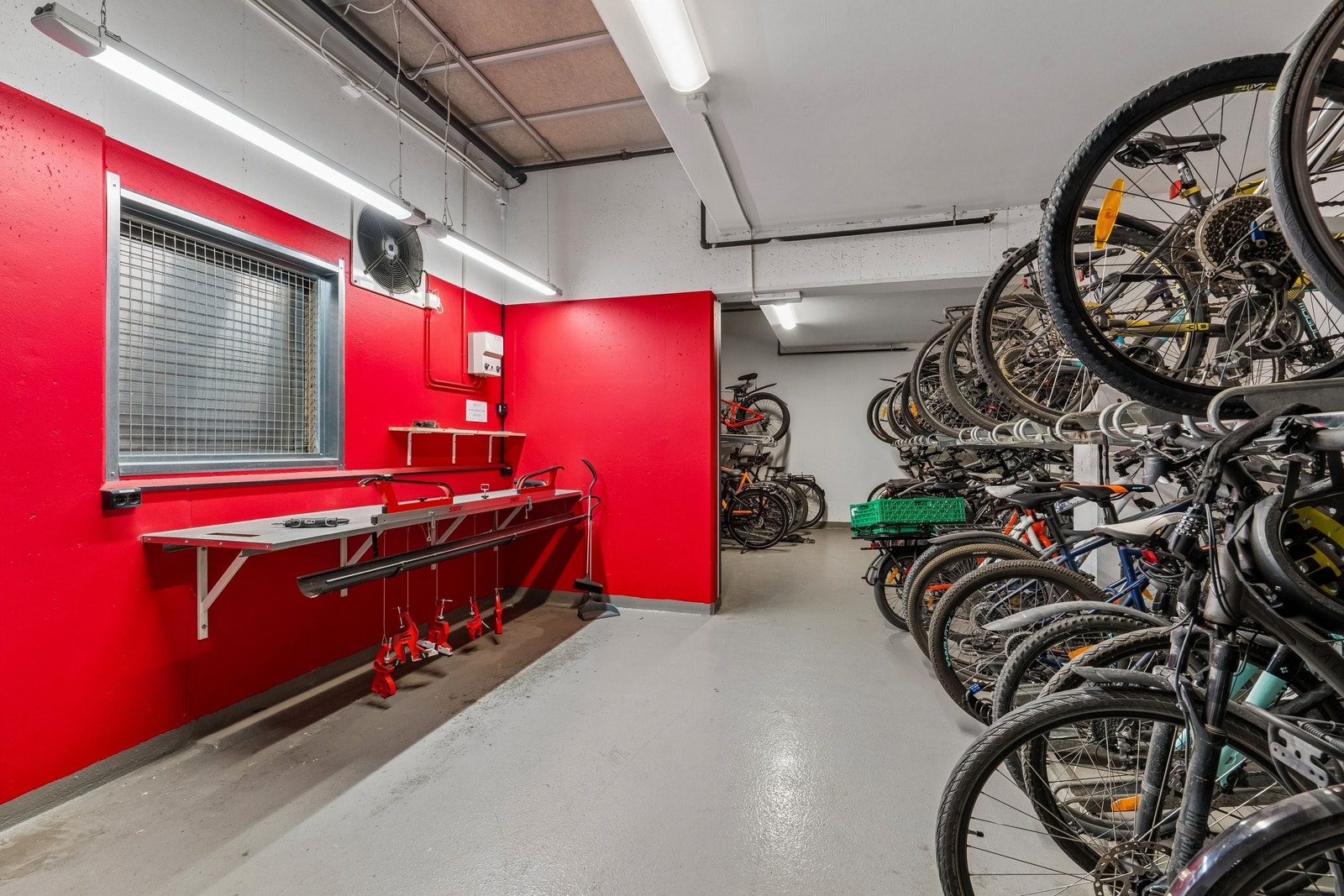 Sykkelbod med skistativ tilrettelagt for skismøring. Galleribilde