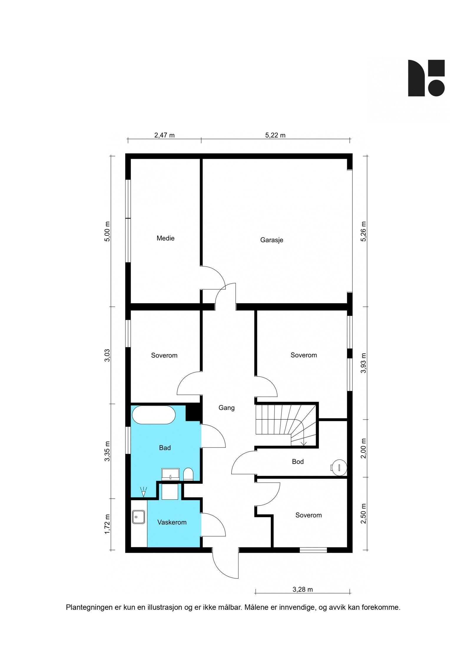 Plantegning 1. etasje. Galleribilde