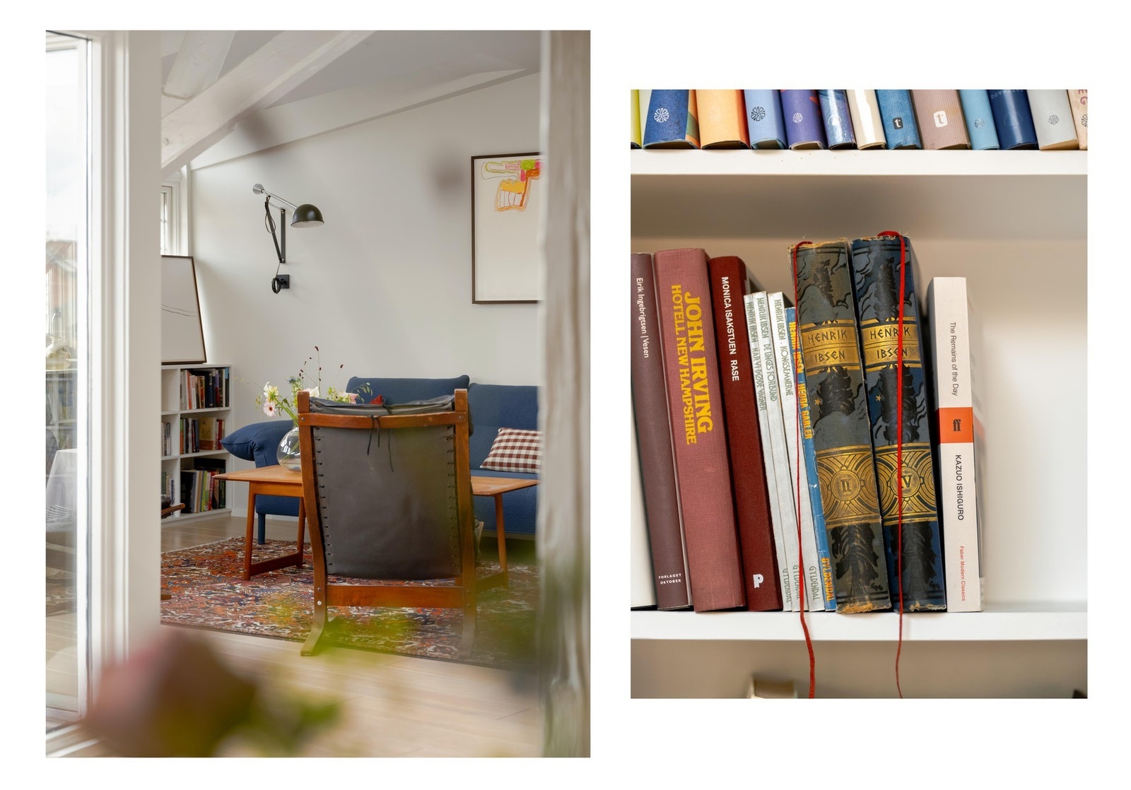 Om noen lurer på om det er plass til mange bøker, i plassbyggede bokhyller, er svaret ja. Galleribilde