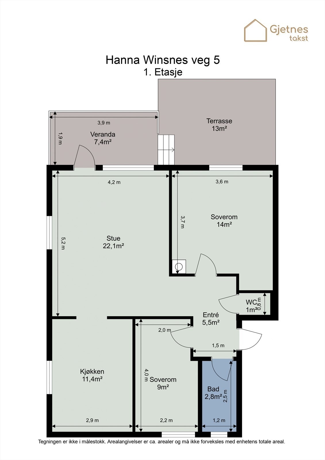 Planskisse 1. etasje Galleribilde