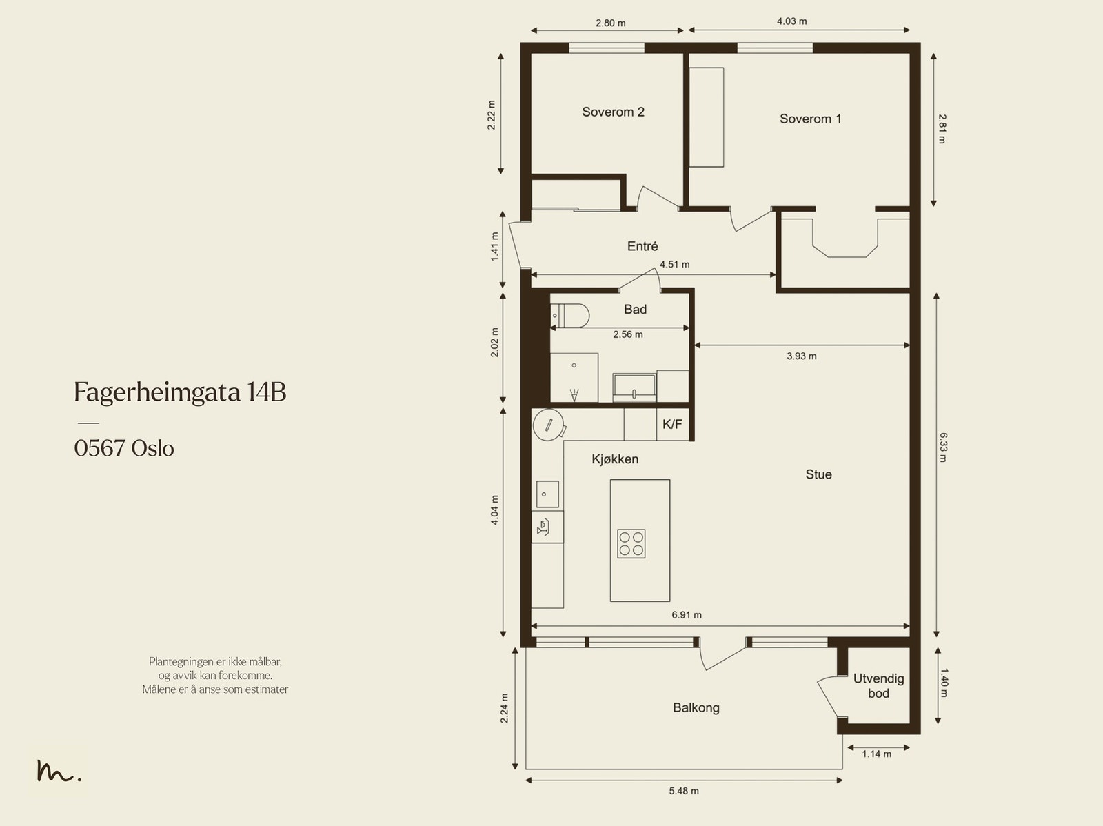 Høytliggende i 4. etasje (heis) med gjennomgående planløsning. Galleribilde