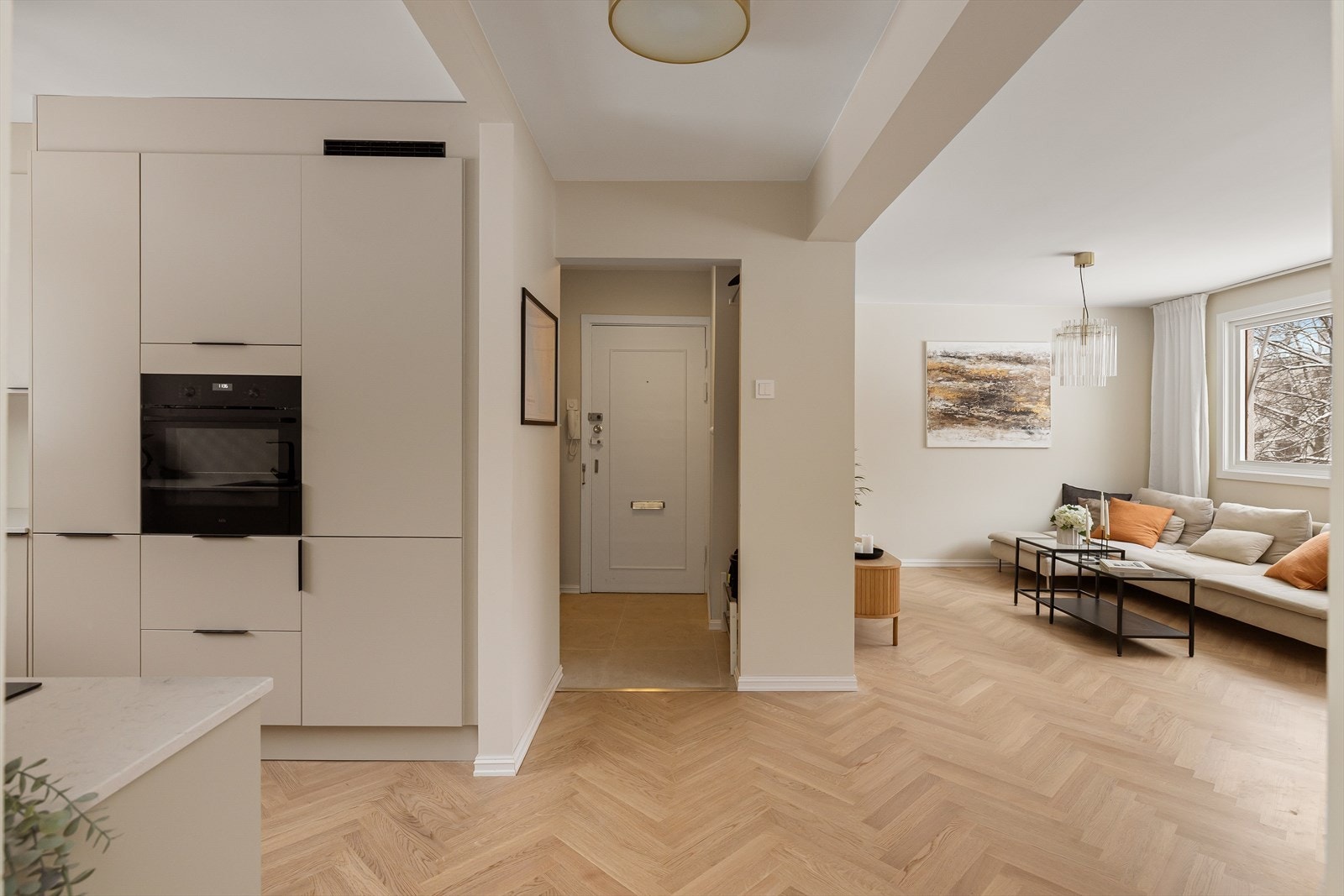 Vakker fiskebensparkett. Galleribilde