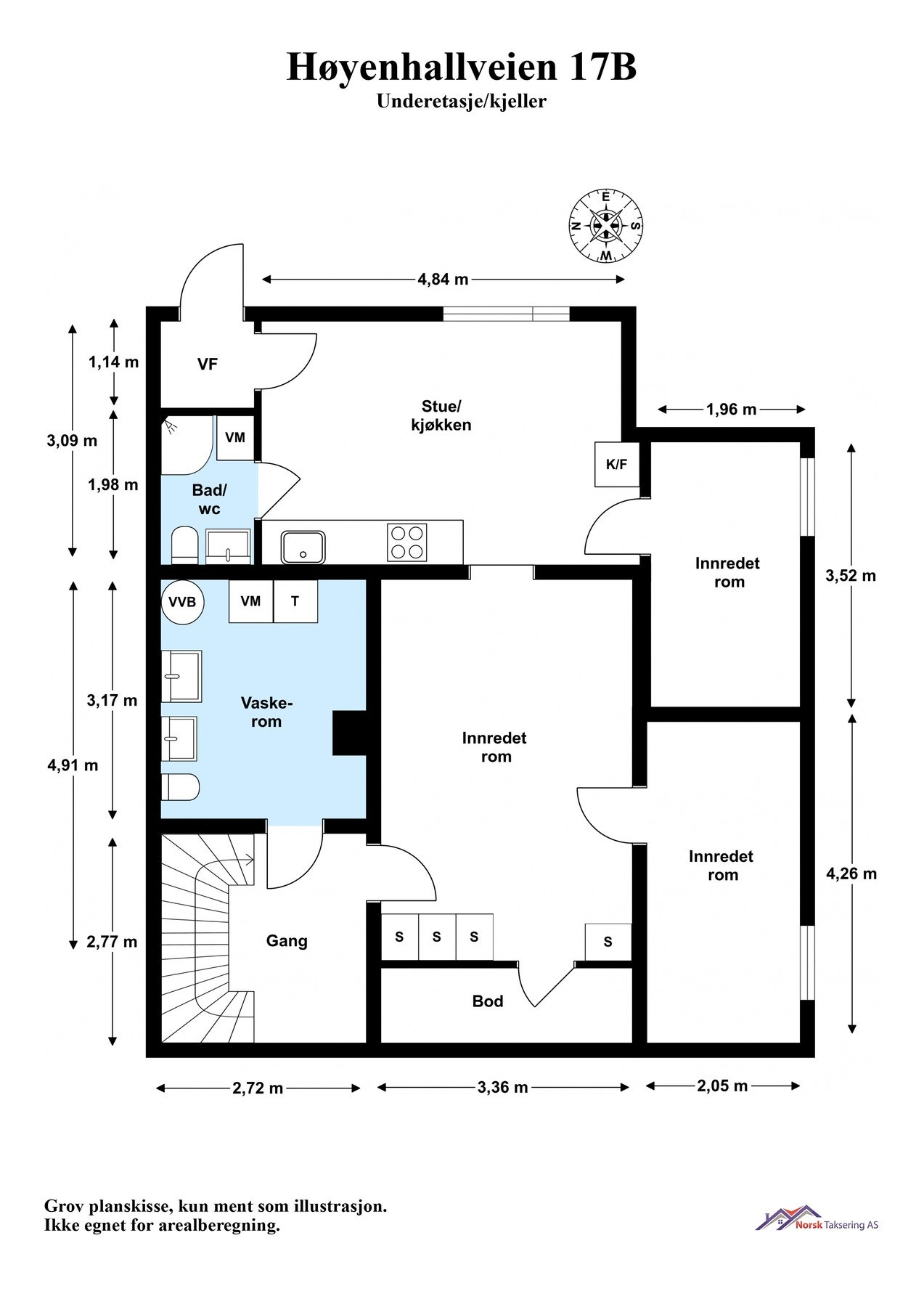 Plantegning underetasje/kjeller Galleribilde