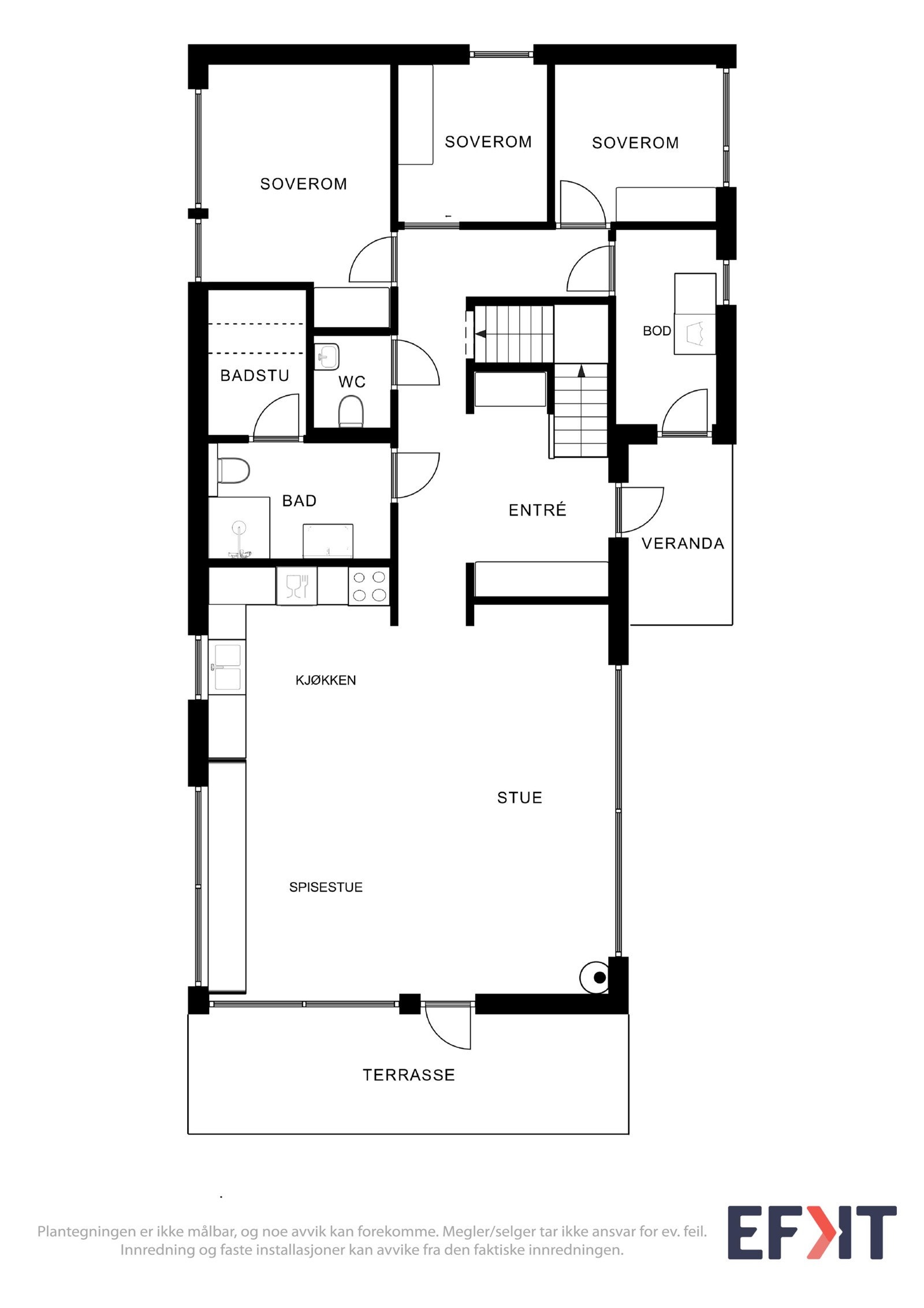 Plantegning av første etasje Galleribilde