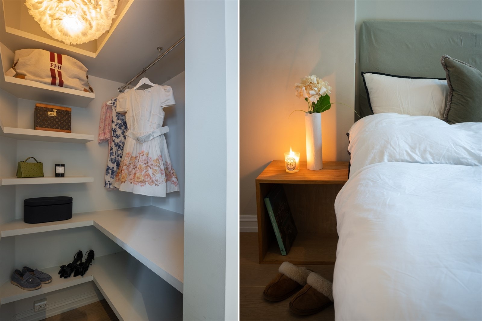 Rommet har en egen walk-in garderobeløsning med gode lagringsmuligheter. Galleribilde