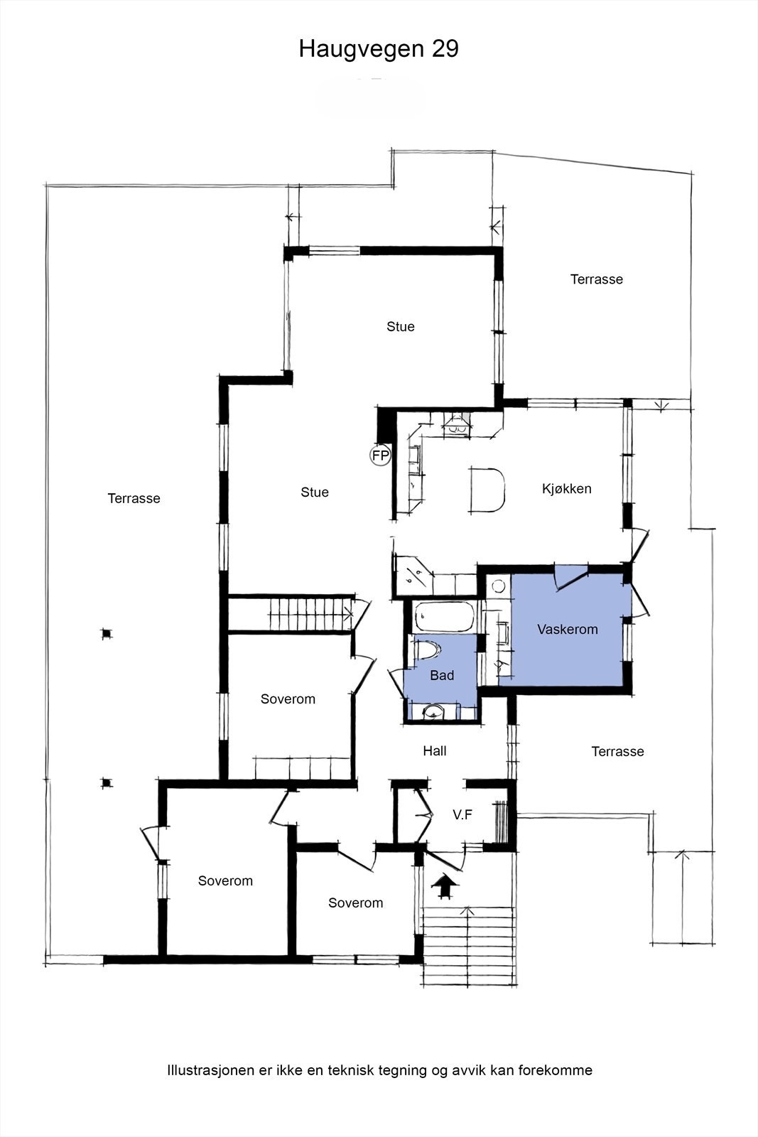 Plantegning 1 etasje. Galleribilde