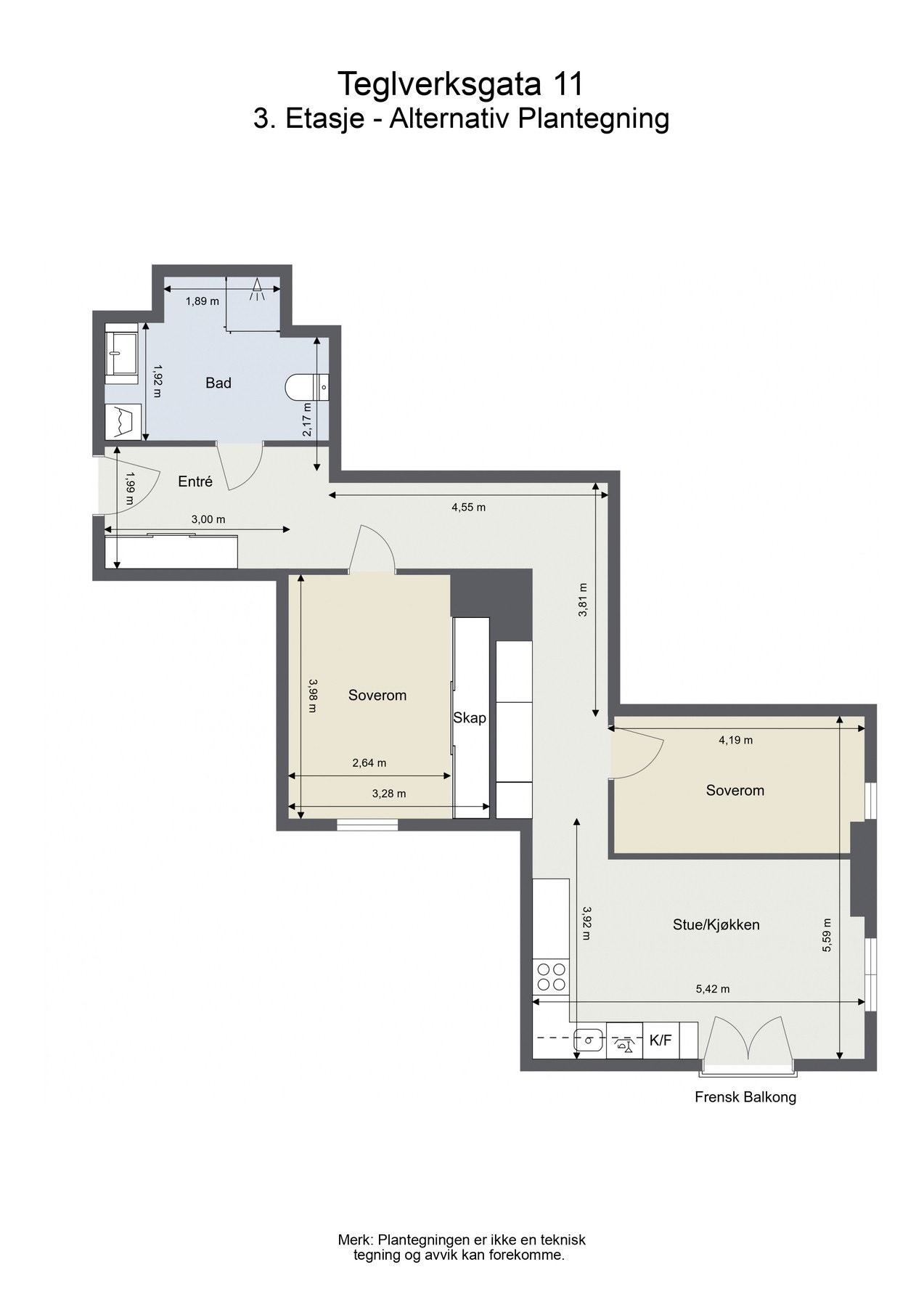 Alternativ planløsning Galleribilde