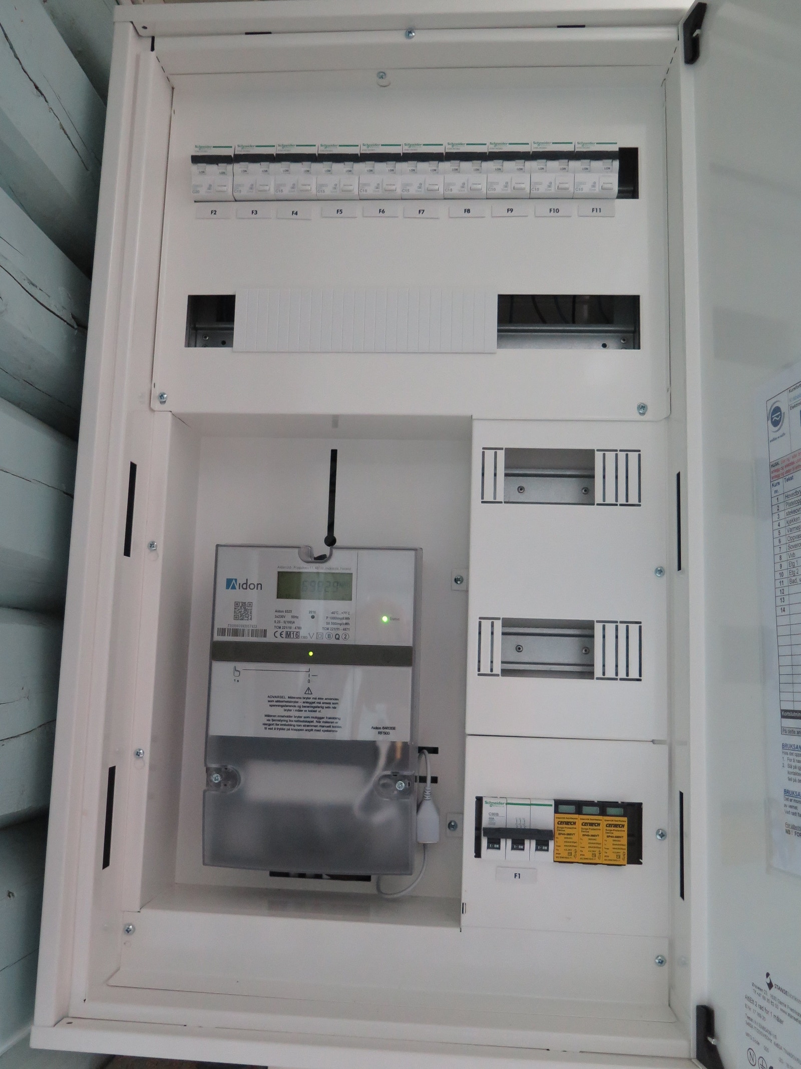 Nytt sikringsskap med automatsikringer. Galleribilde