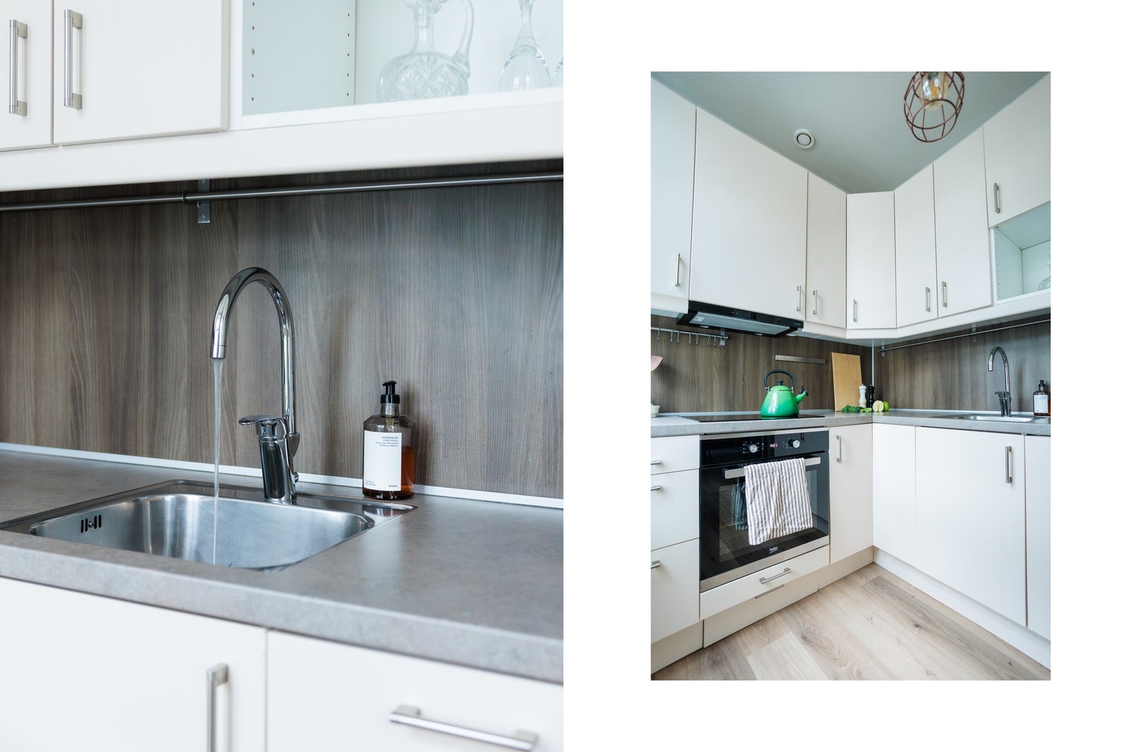 Kjøkkenet har rikelig med skap- og benkeplass. Galleribilde