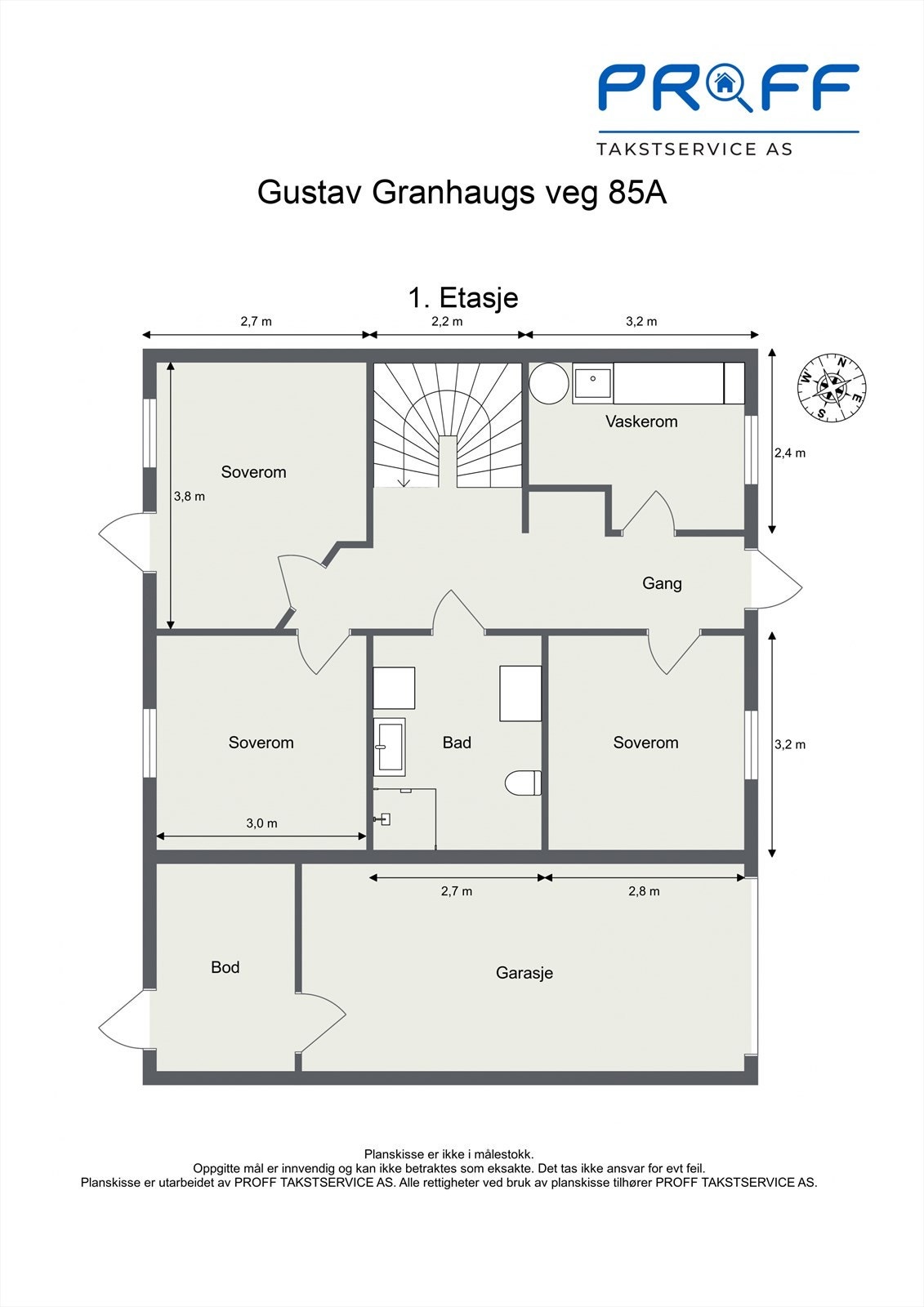 Plantegning av boligens 1. etasje. Galleribilde