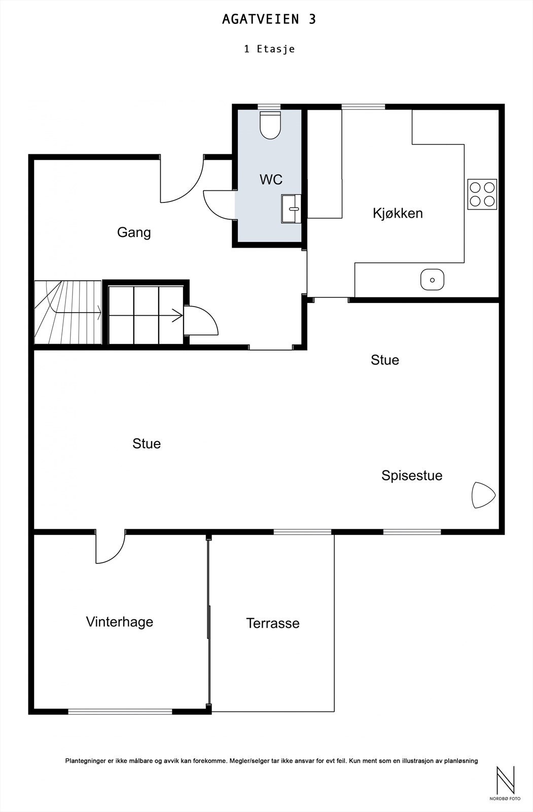 Plantegning 1. etasje Galleribilde
