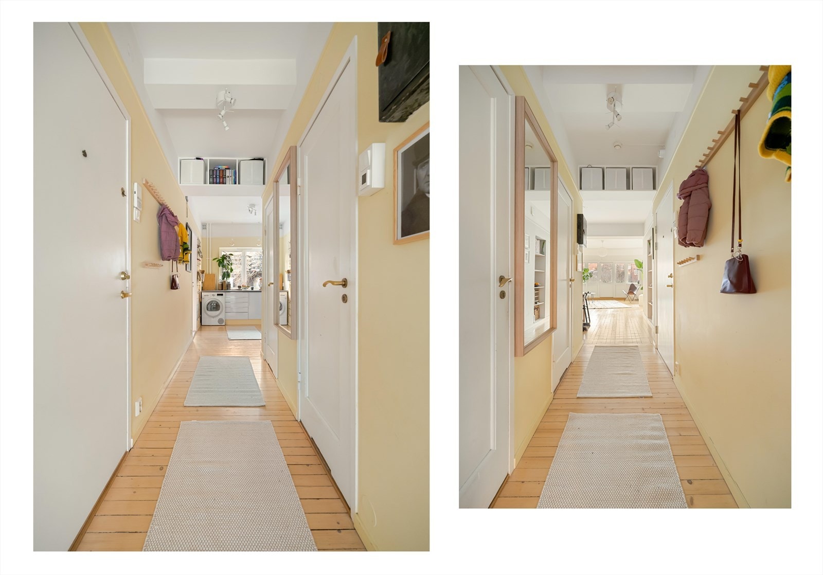 Entréen og gangen fremstår som lys og romslig og gir et godt førsteinntrykk av boligen. Galleribilde