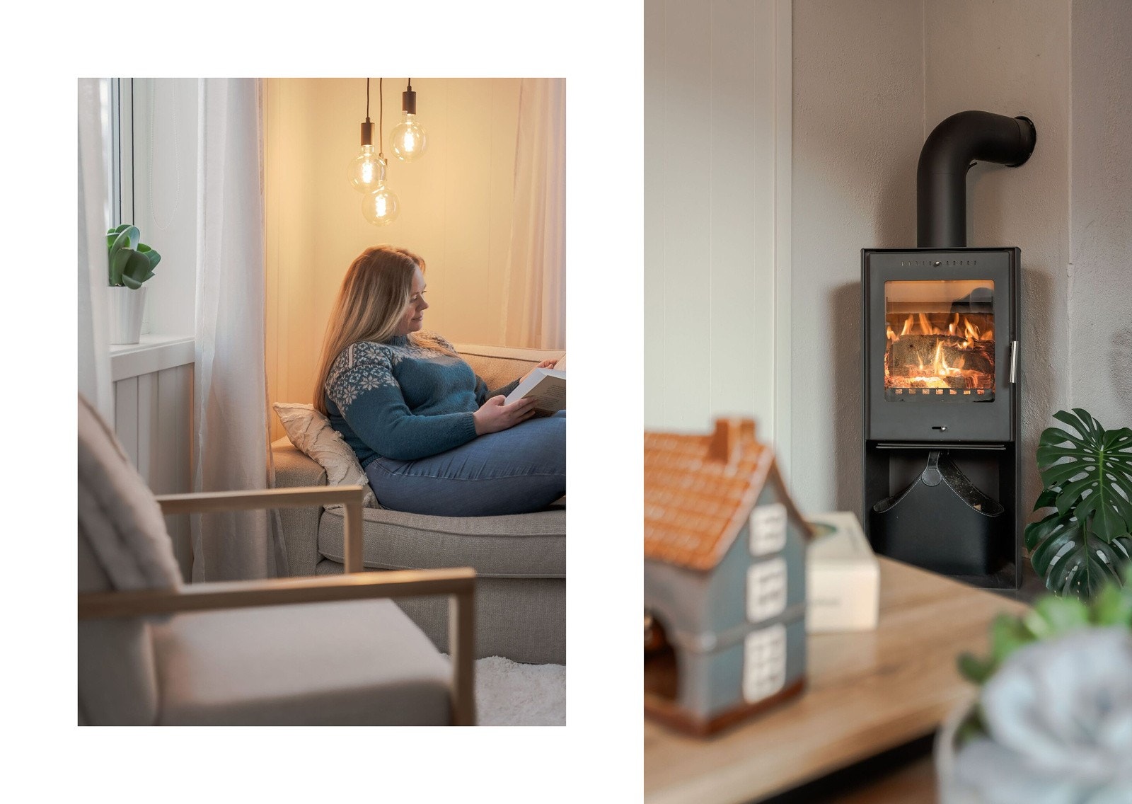 Her kan man nyte kjørlige vinterdager foran den rentbrennende ovnen fra 21 Galleribilde