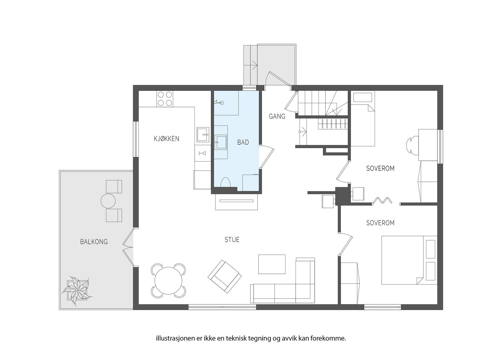 Plantegning 1 .etg. Galleribilde