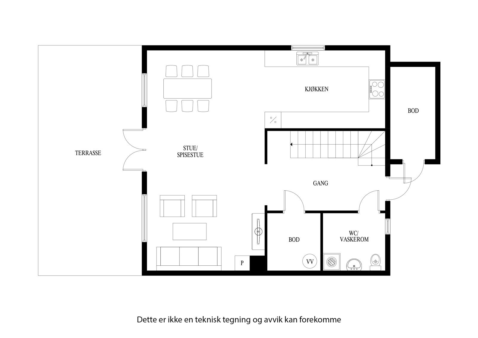 Planløsning for hovedetasjen Galleribilde