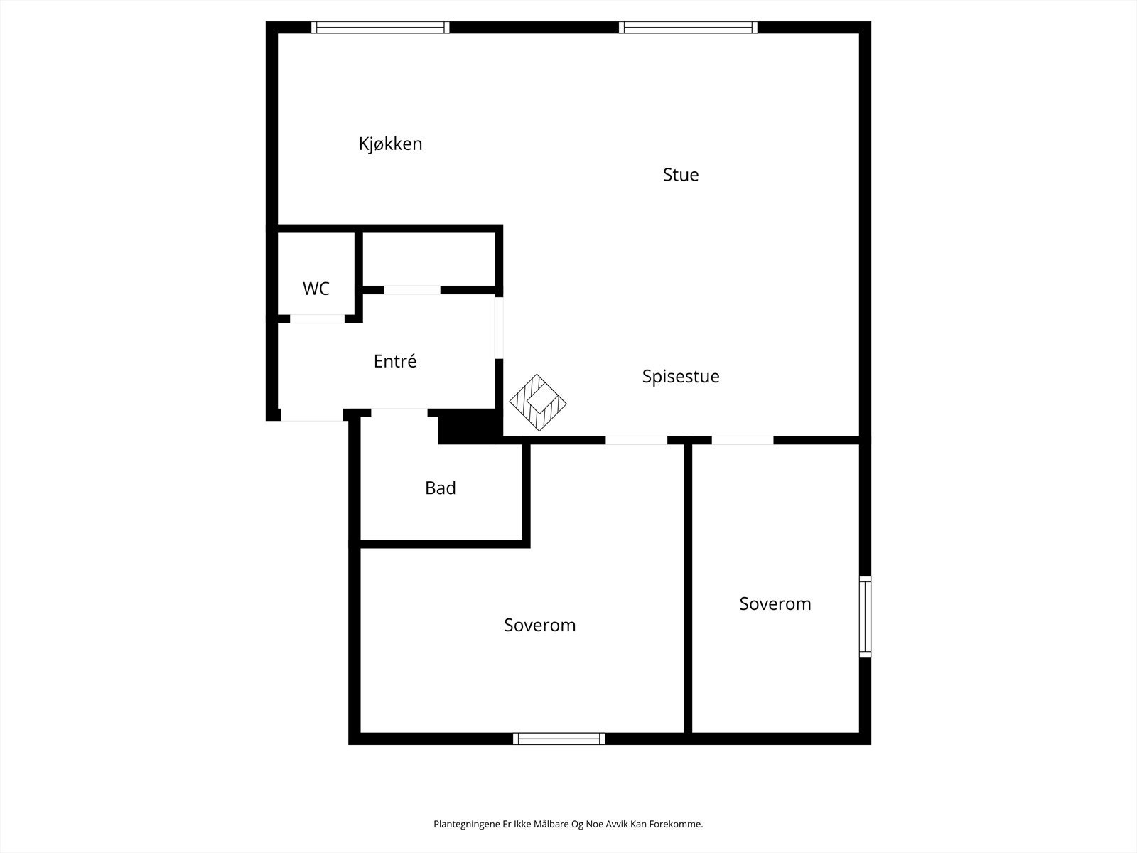 Skissert plantegning av leiligheten. Galleribilde