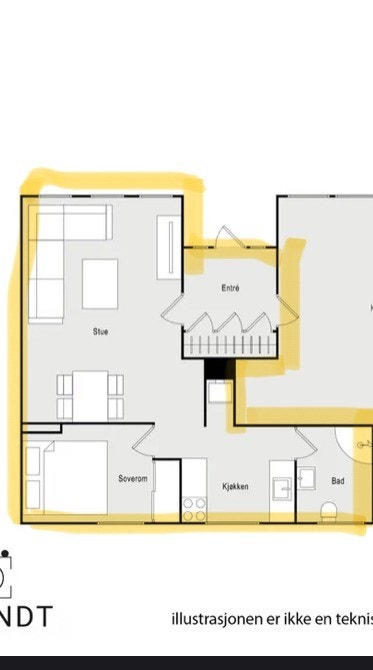 Oversikt over areal. Felles vindfang med oppbevaringsmuligheter Galleribilde