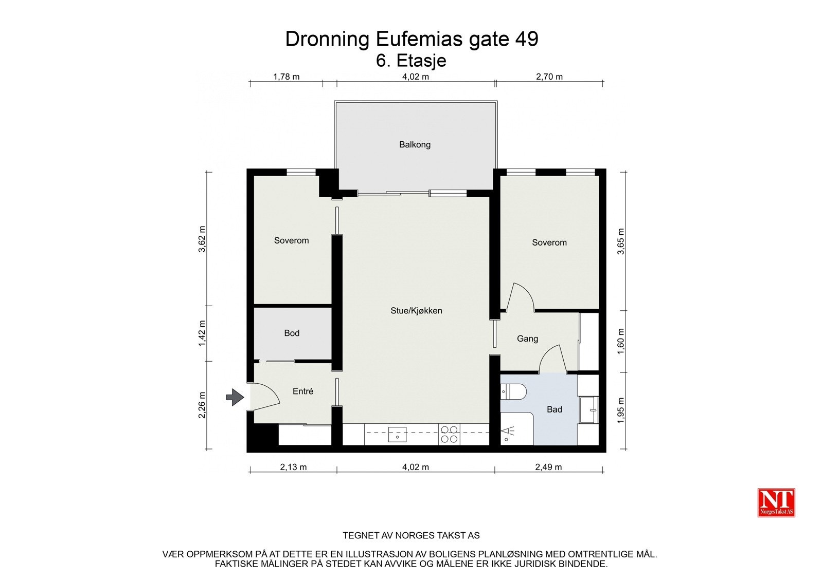 Dronning Eufemias gate 49 - 2D - 6. Etasje - Letterhead Galleribilde