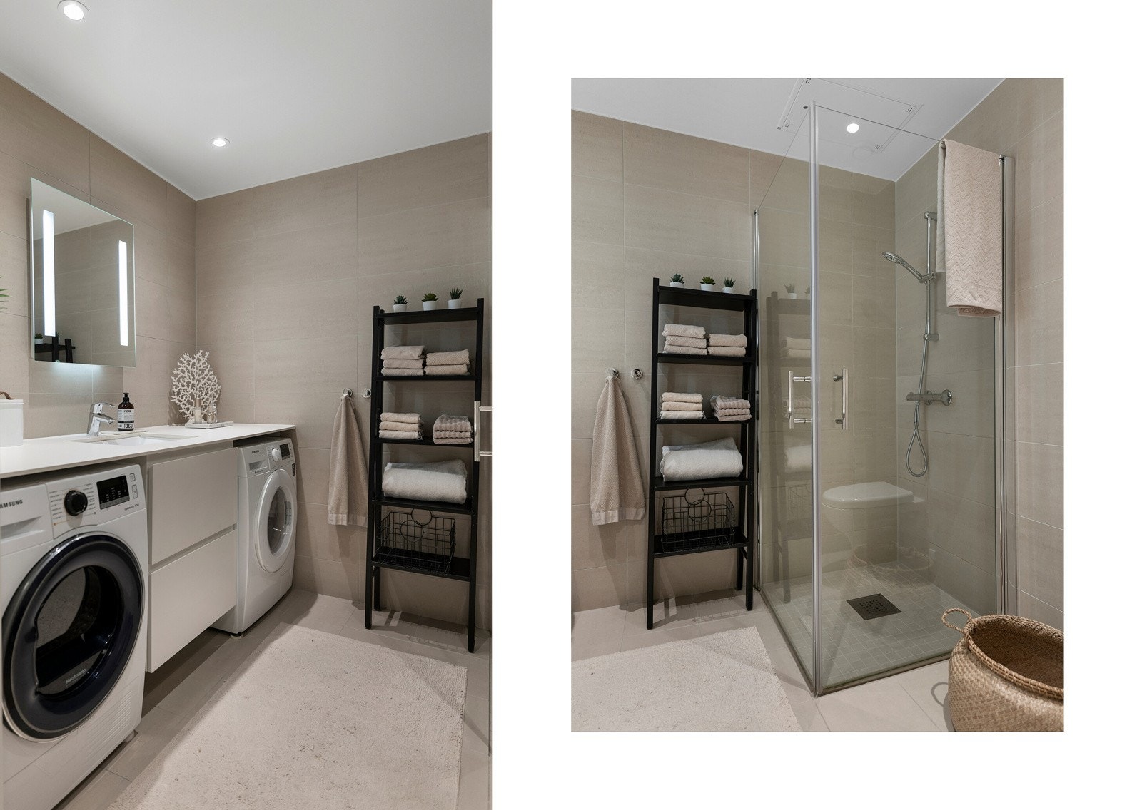 Dette er et baderom som inviterer til rolige morgenrutiner og avslappende kvelder, et privat velværeområde midt i byen. Galleribilde