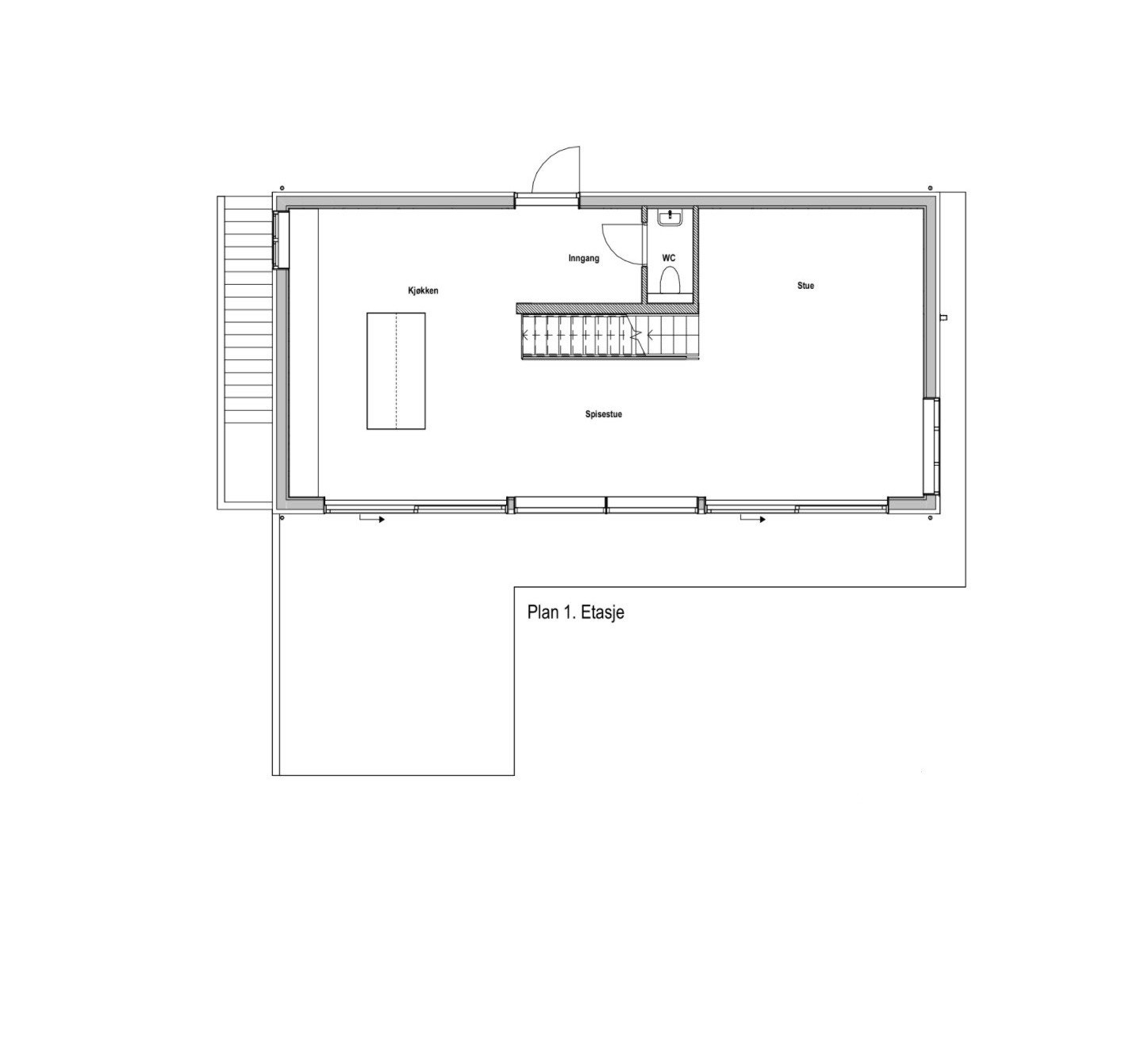 Plantegning 1. etasje Galleribilde