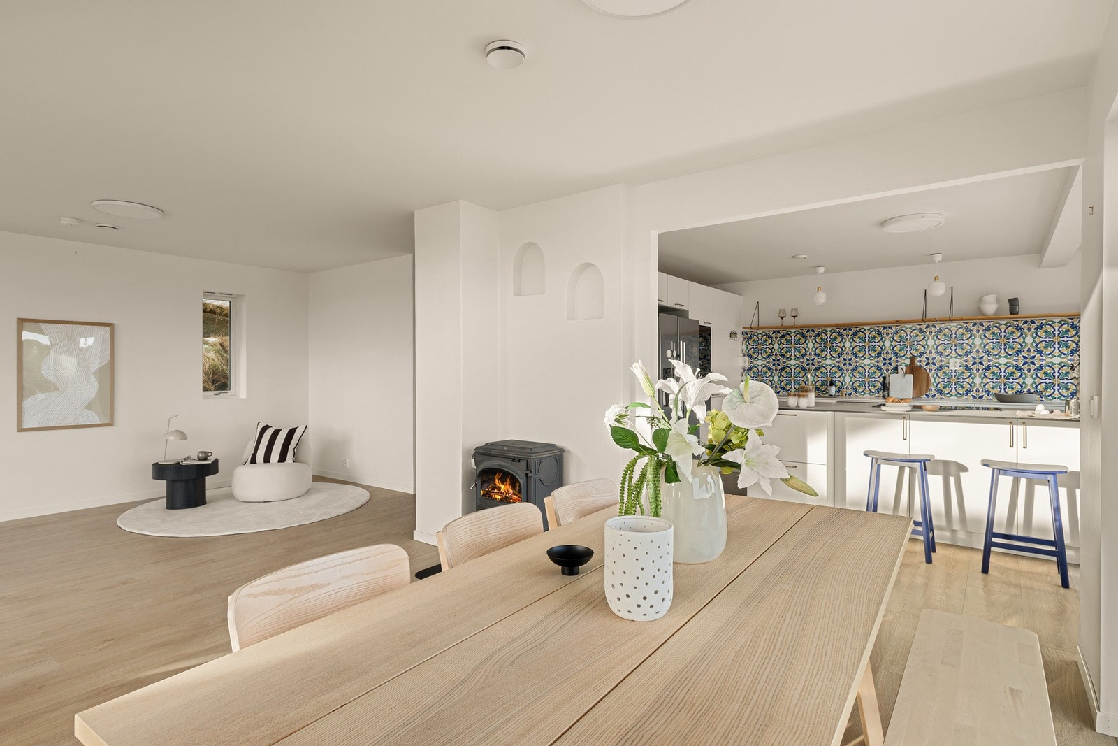 Ildsted og varmepumpe til kalde vinterdager Galleribilde