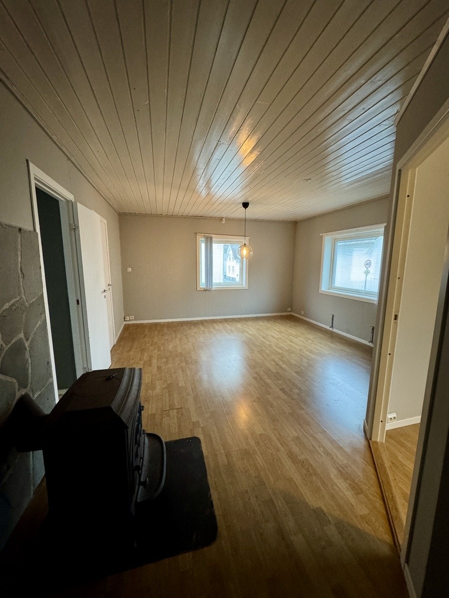 Stue med vedovn. Galleribilde