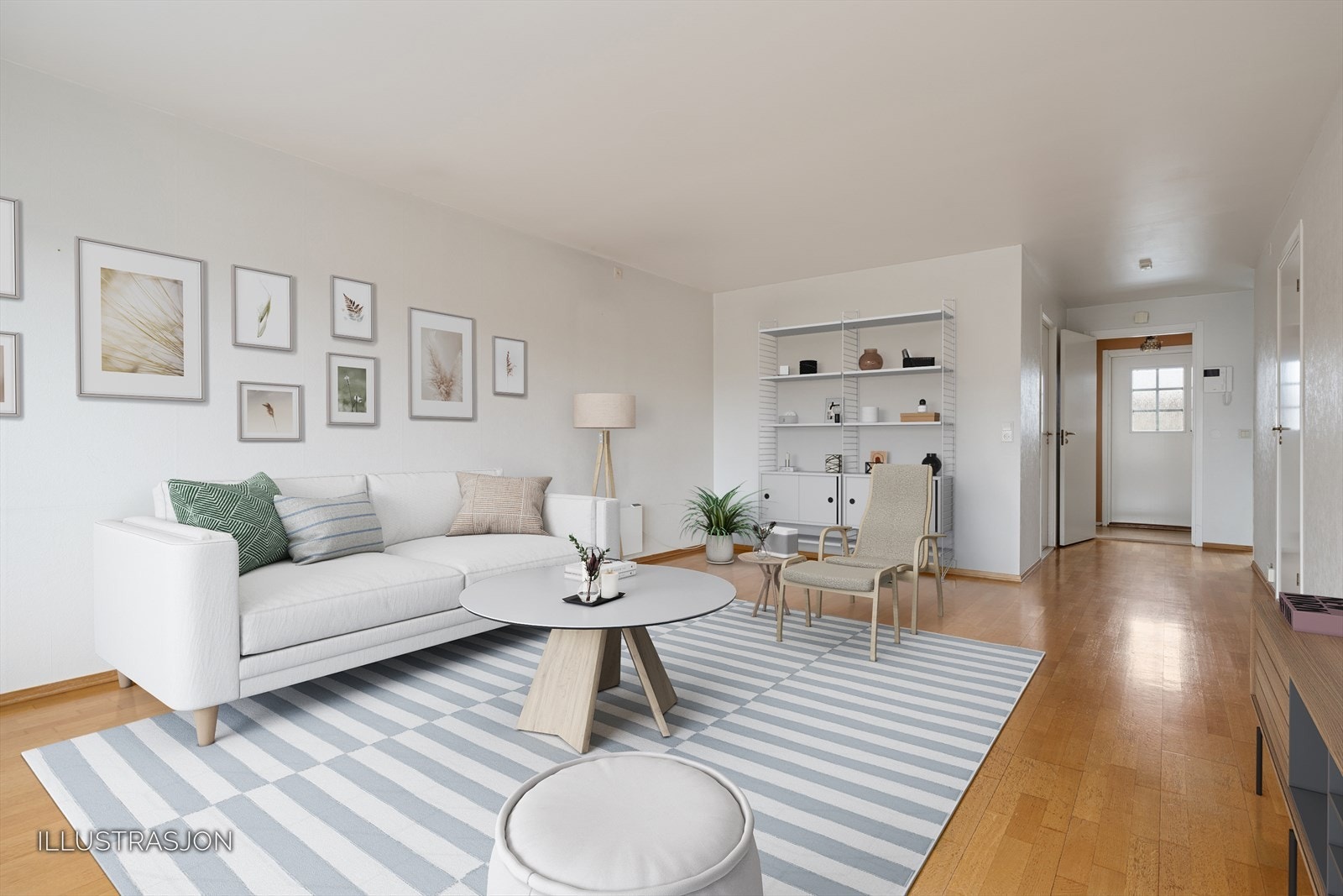 Det er god plass til både en hyggelig sofagruppe, og en spisegruppe ved behov. Galleribilde