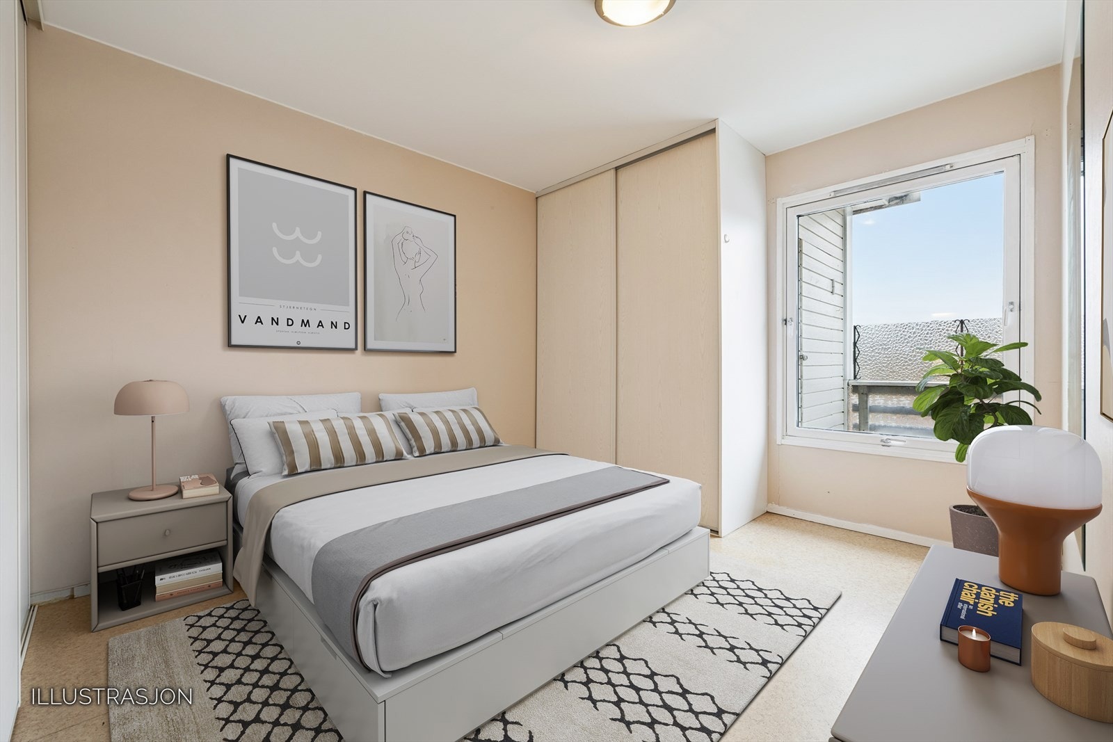 Boligen har to gode soverom. Hovedsoverommet har god plass til en stor seng og et garderobeskap. Galleribilde